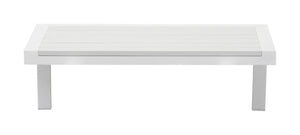 28" x 18.1" x 10.2" White, Polyresin, Powder Coated Aluminum, Side Table