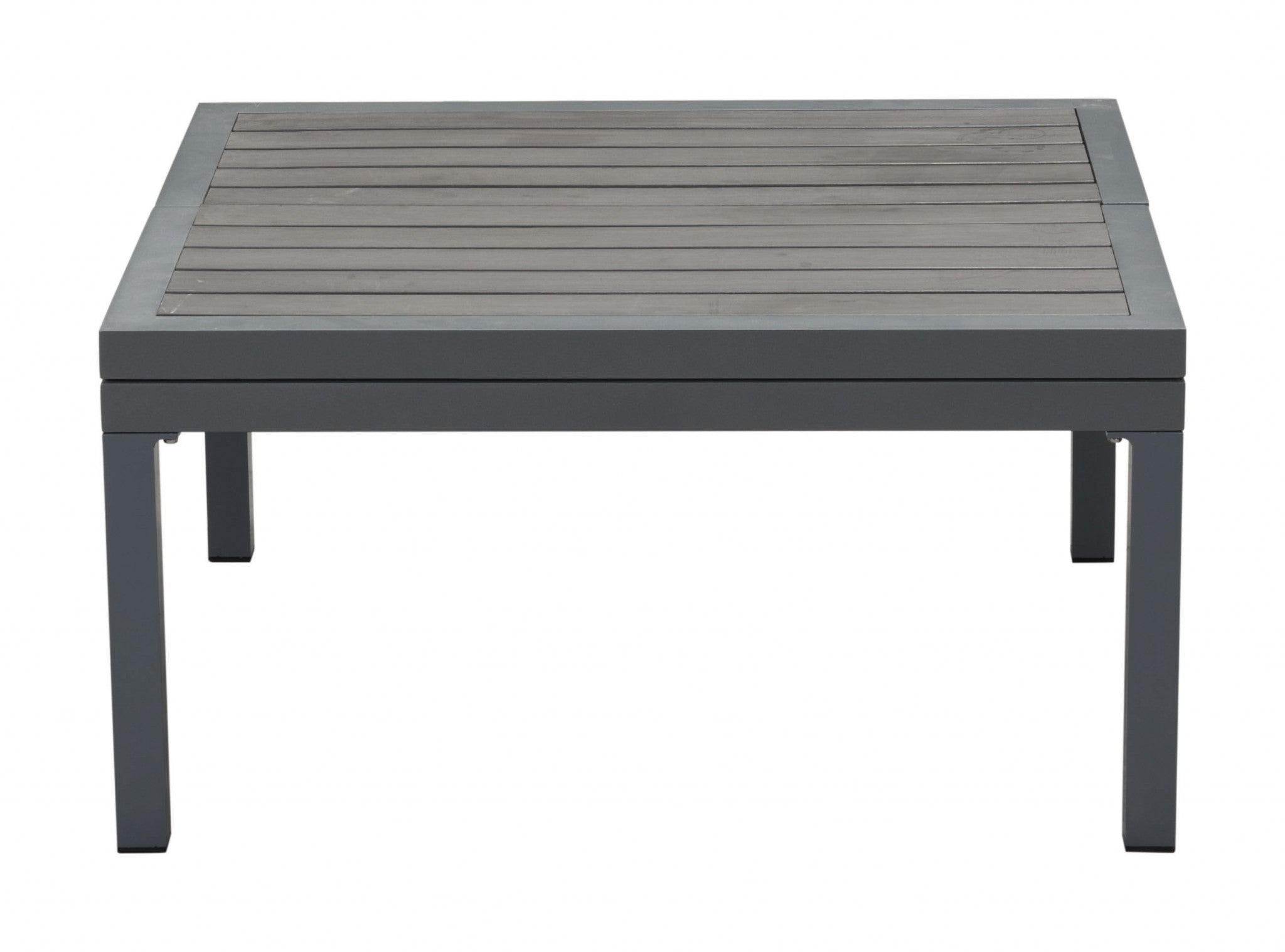 33.5" x 30.7" x 17.1" Dark Gray, Polyresin & Aluminum, Lift-Top Coffee