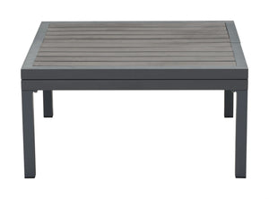 33.5" x 30.7" x 17.1" Dark Gray, Polyresin & Aluminum, Lift-Top Coffee