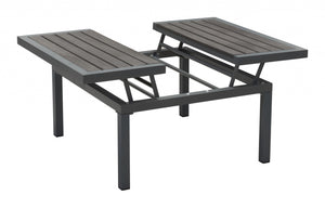 33.5" x 30.7" x 17.1" Dark Gray, Polyresin & Aluminum, Lift-Top Coffee