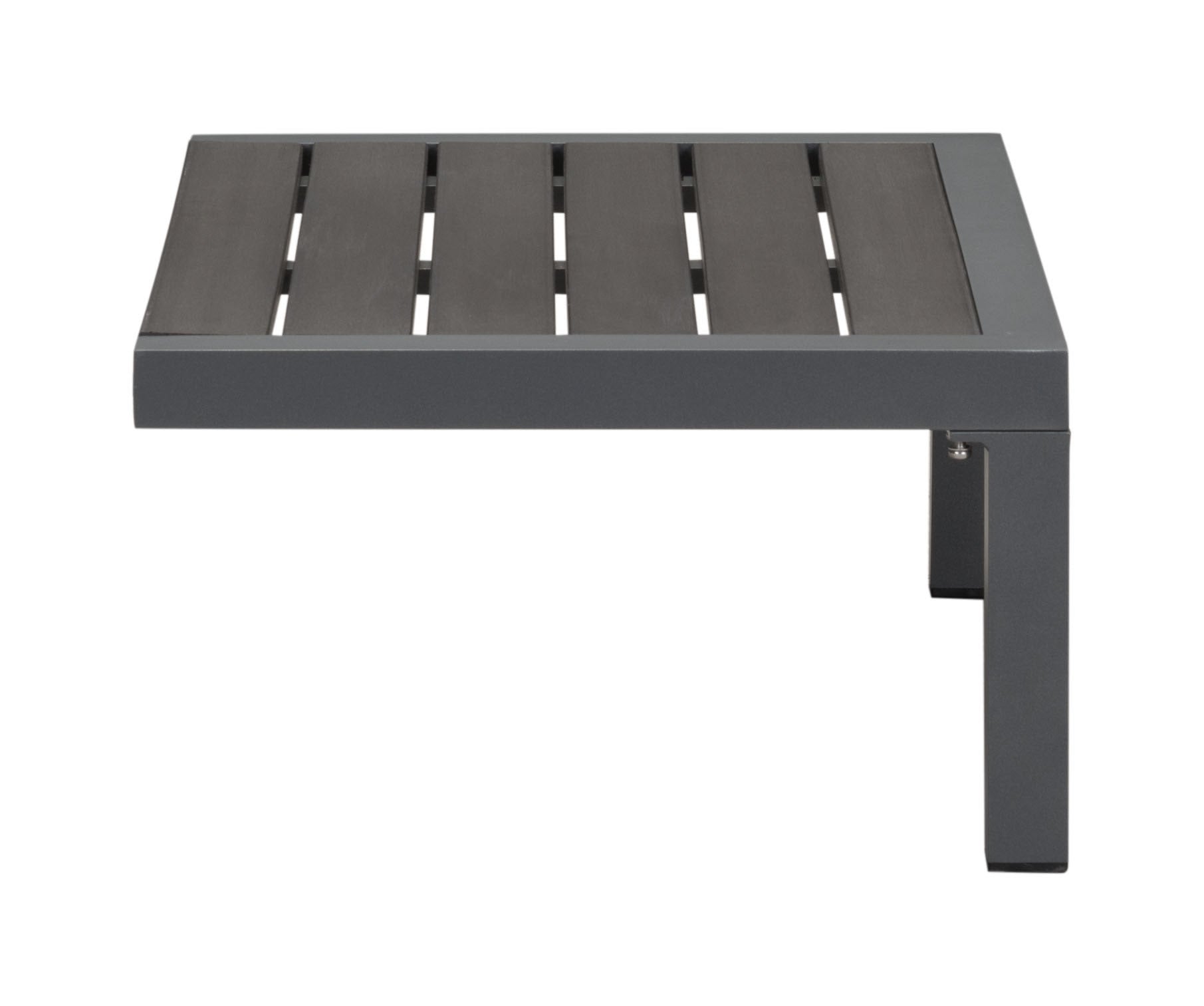 28" x 18.1" x 10.2" Dark Gray, Polyresin & Powder Coated Aluminum, Side Table