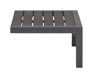 28" x 18.1" x 10.2" Dark Gray, Polyresin & Powder Coated Aluminum, Side Table