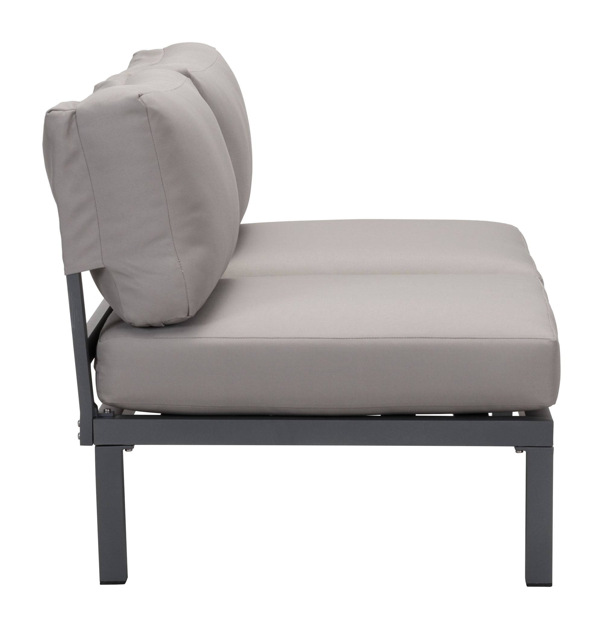 55.9" x 30.3" x 28.7" Dark Gray & Gray, Polyresin, Powder Coated Aluminum, Loveseat