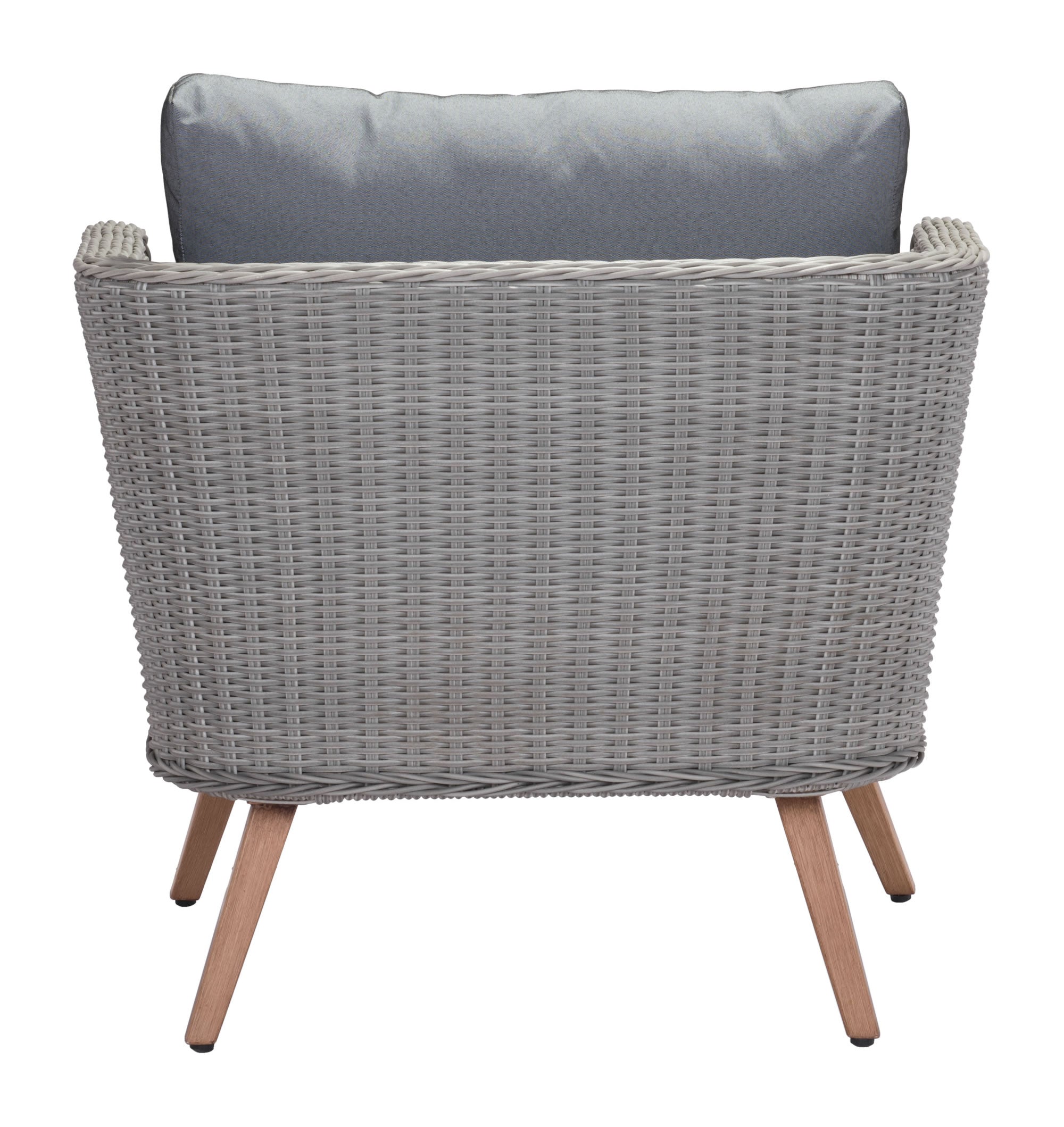 35.4" x 30.3" x 33.9" Natural & Gray, Synthetic Weave & Aluminium, Arm Chair