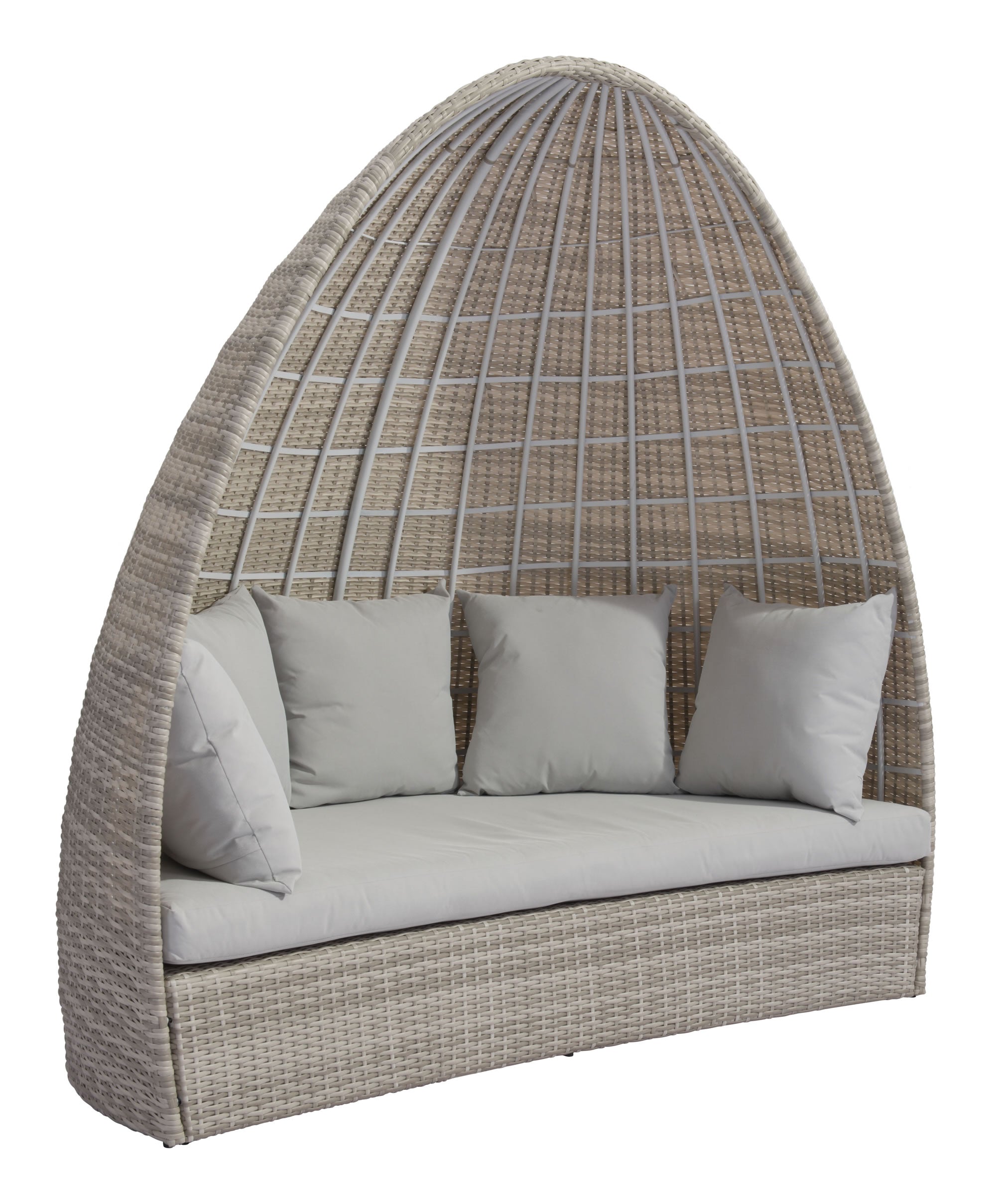 79.5" x 45.7" x 80.3" White and Gray Synthetic Weave Aluminum Daybed
