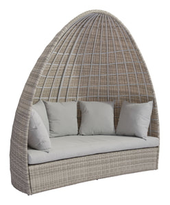 79.5" x 45.7" x 80.3" White and Gray Synthetic Weave Aluminum Daybed