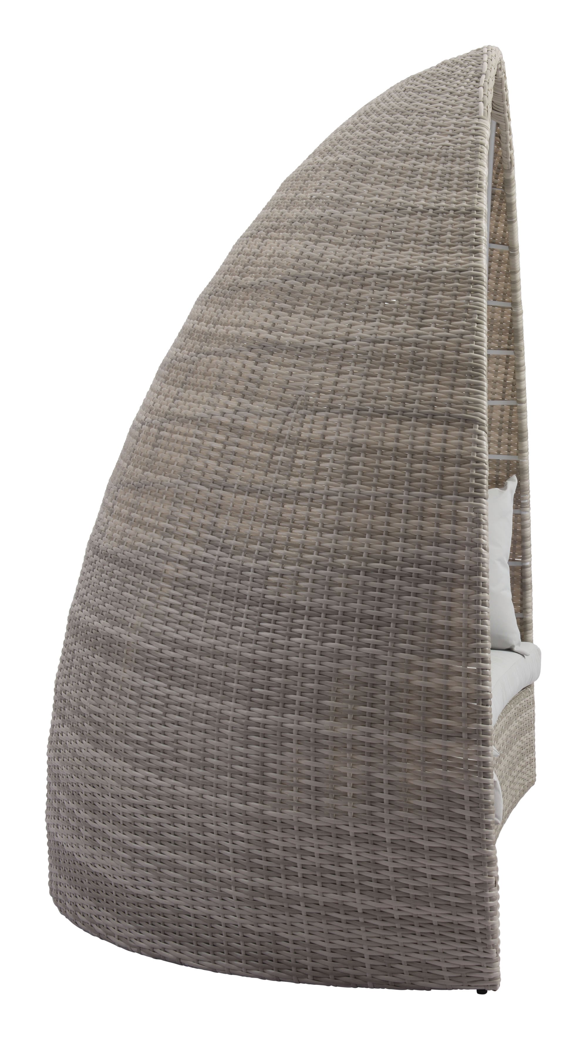 79.5" x 45.7" x 80.3" White and Gray Synthetic Weave Aluminum Daybed