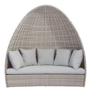 79.5" x 45.7" x 80.3" White and Gray Synthetic Weave Aluminum Daybed