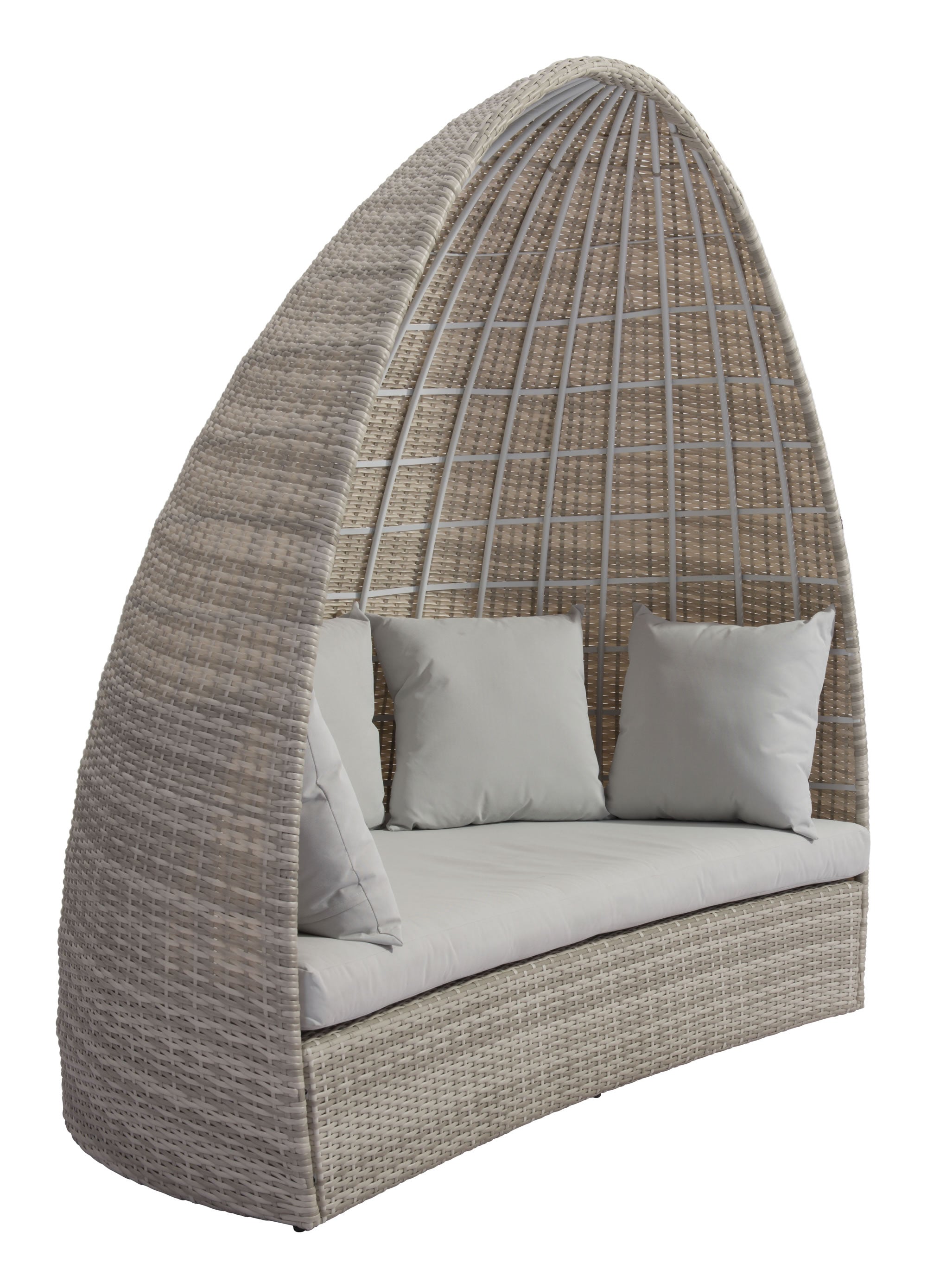 79.5" x 45.7" x 80.3" White and Gray Synthetic Weave Aluminum Daybed