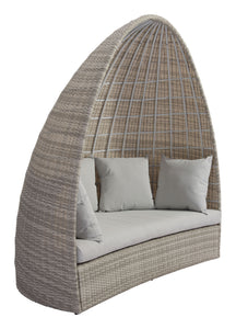 79.5" x 45.7" x 80.3" White and Gray Synthetic Weave Aluminum Daybed