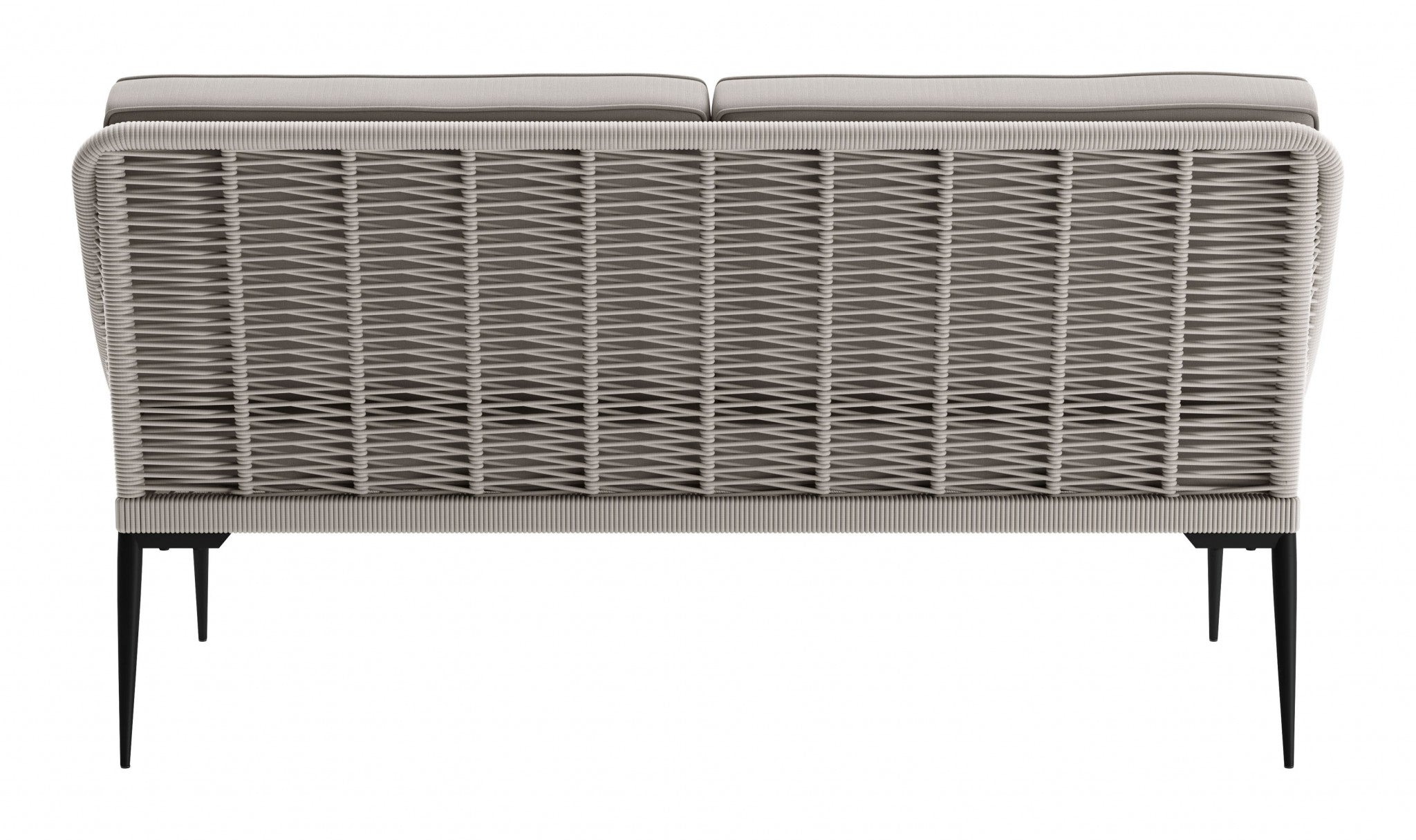 66.1" x 31.5" x 35" Black & Dark Gray, Steel & Rope, Sofa