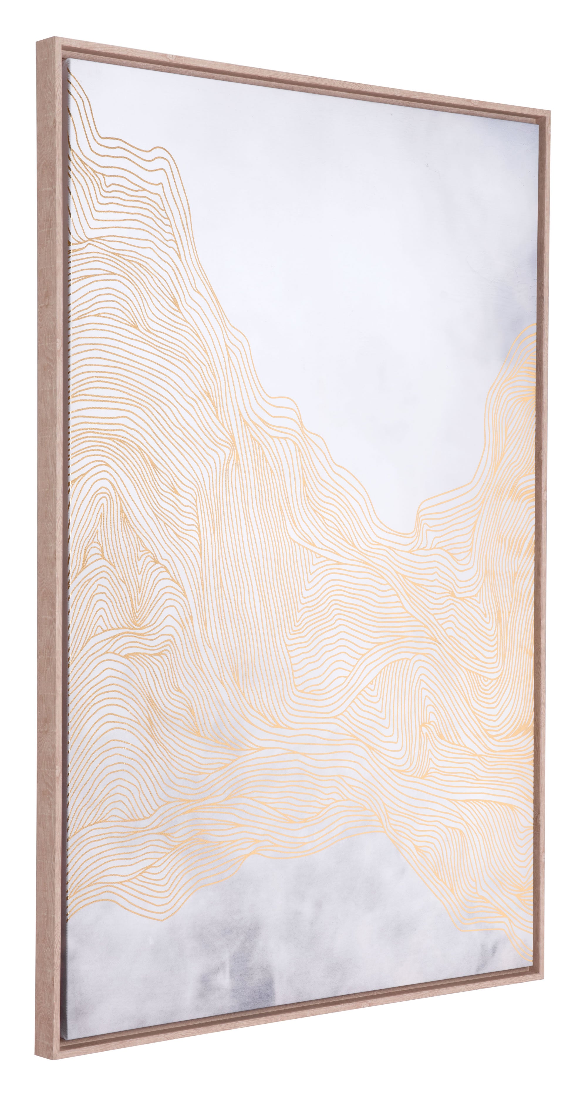 33" x 2" x 49" White & Gold, MDF, Wood, Canvas