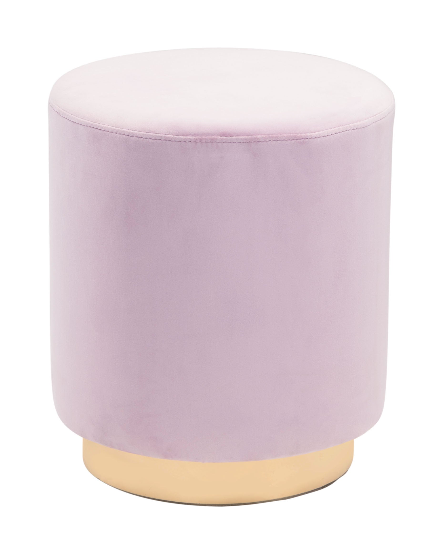 15.7" x 15.7" x 18.1" Pink, Velvet, Steel, Ottoman