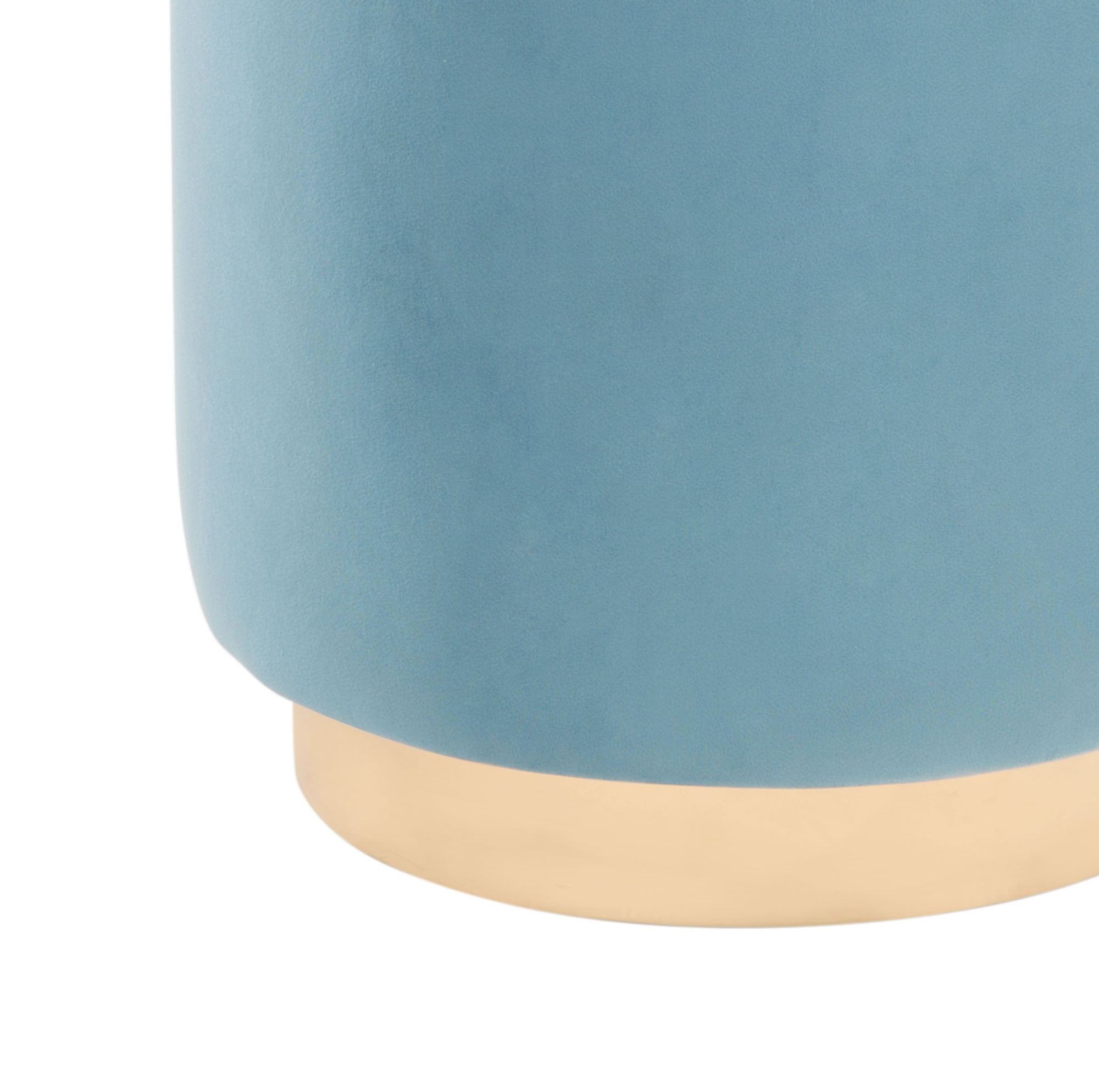 15.7" x 15.7" x 18.1" Blue, Velvet, Steel, Ottoman