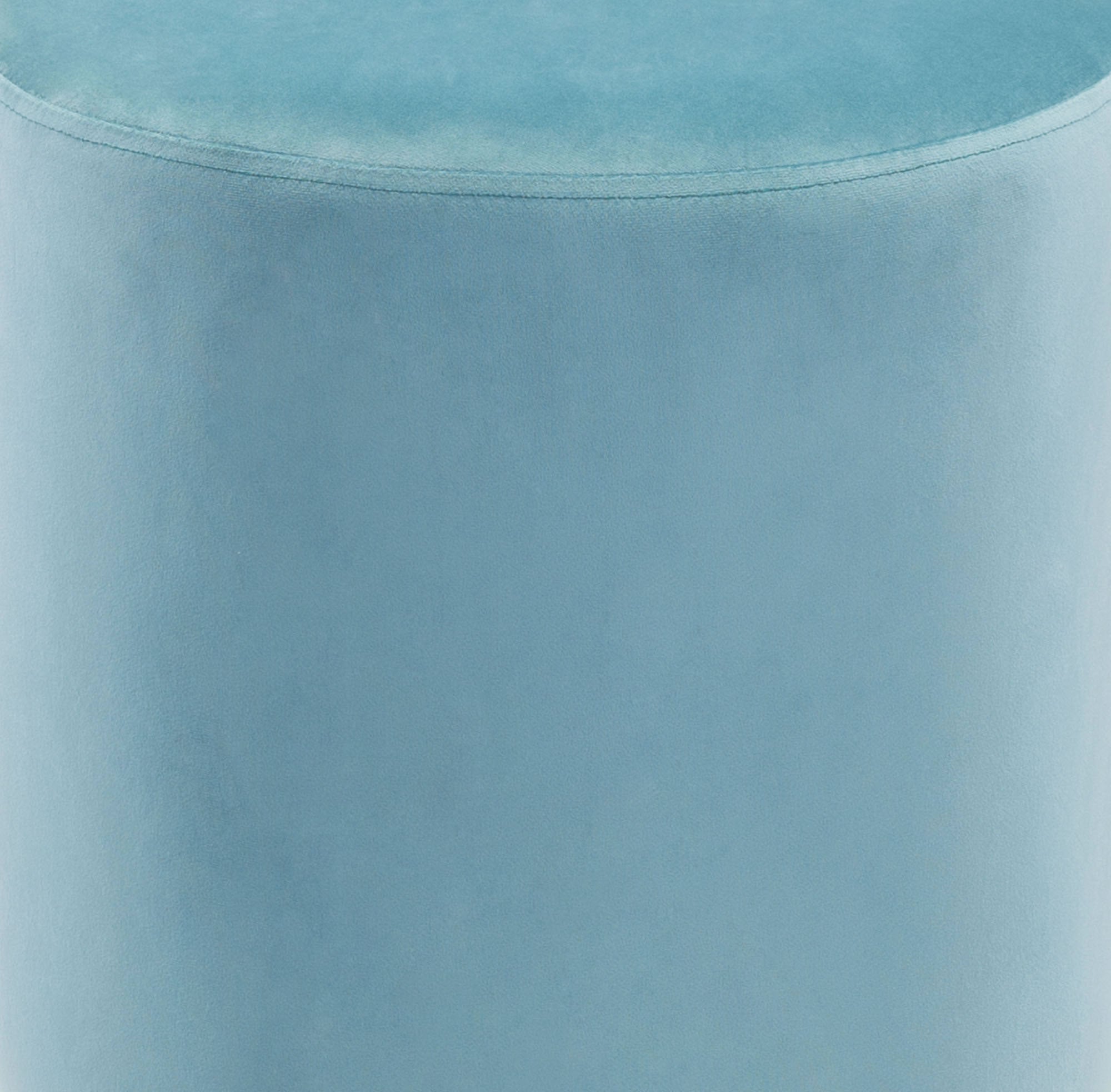 15.7" x 15.7" x 18.1" Blue, Velvet, Steel, Ottoman