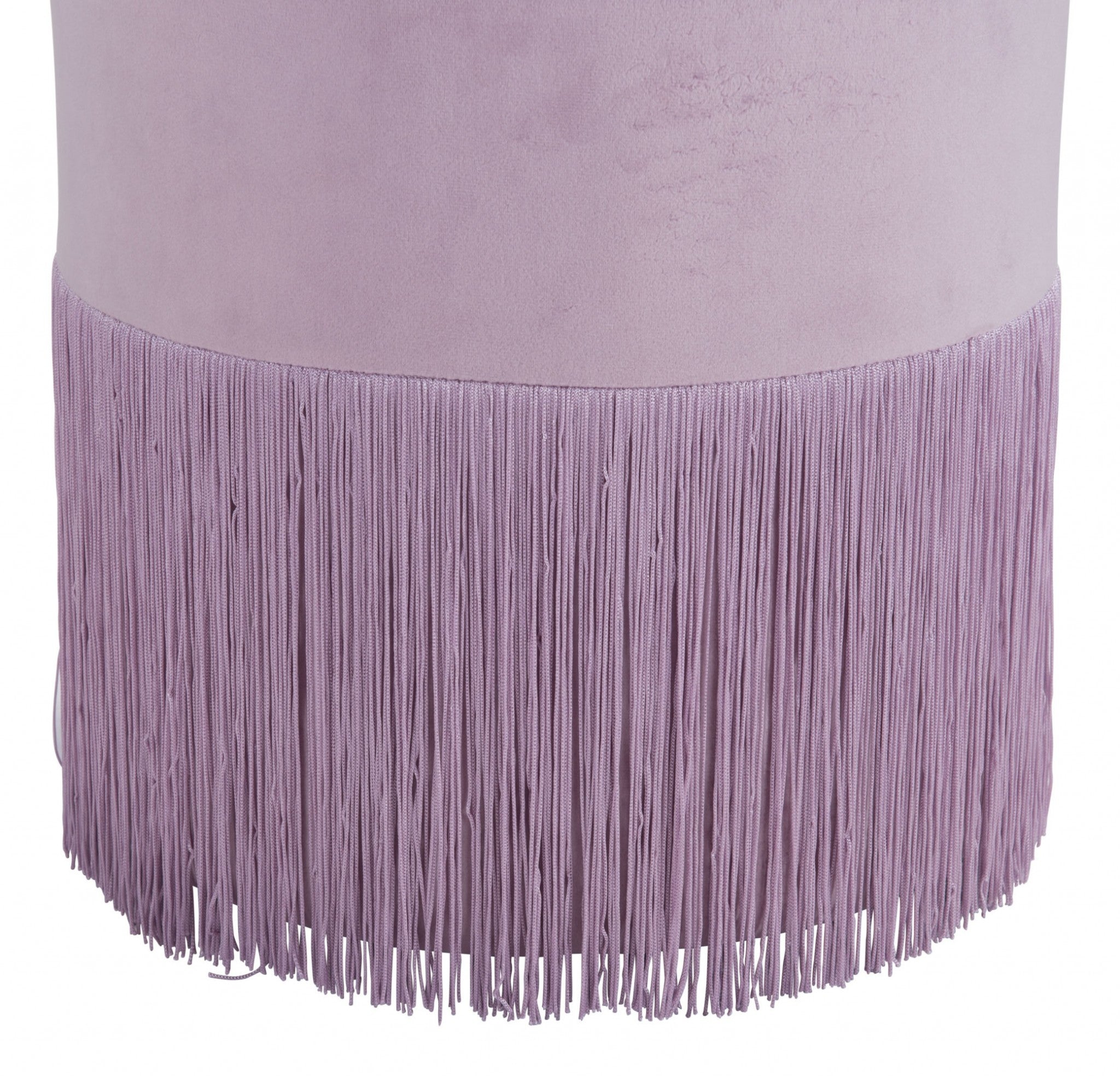 Pink Velvet and Tassel Ottoman Stool