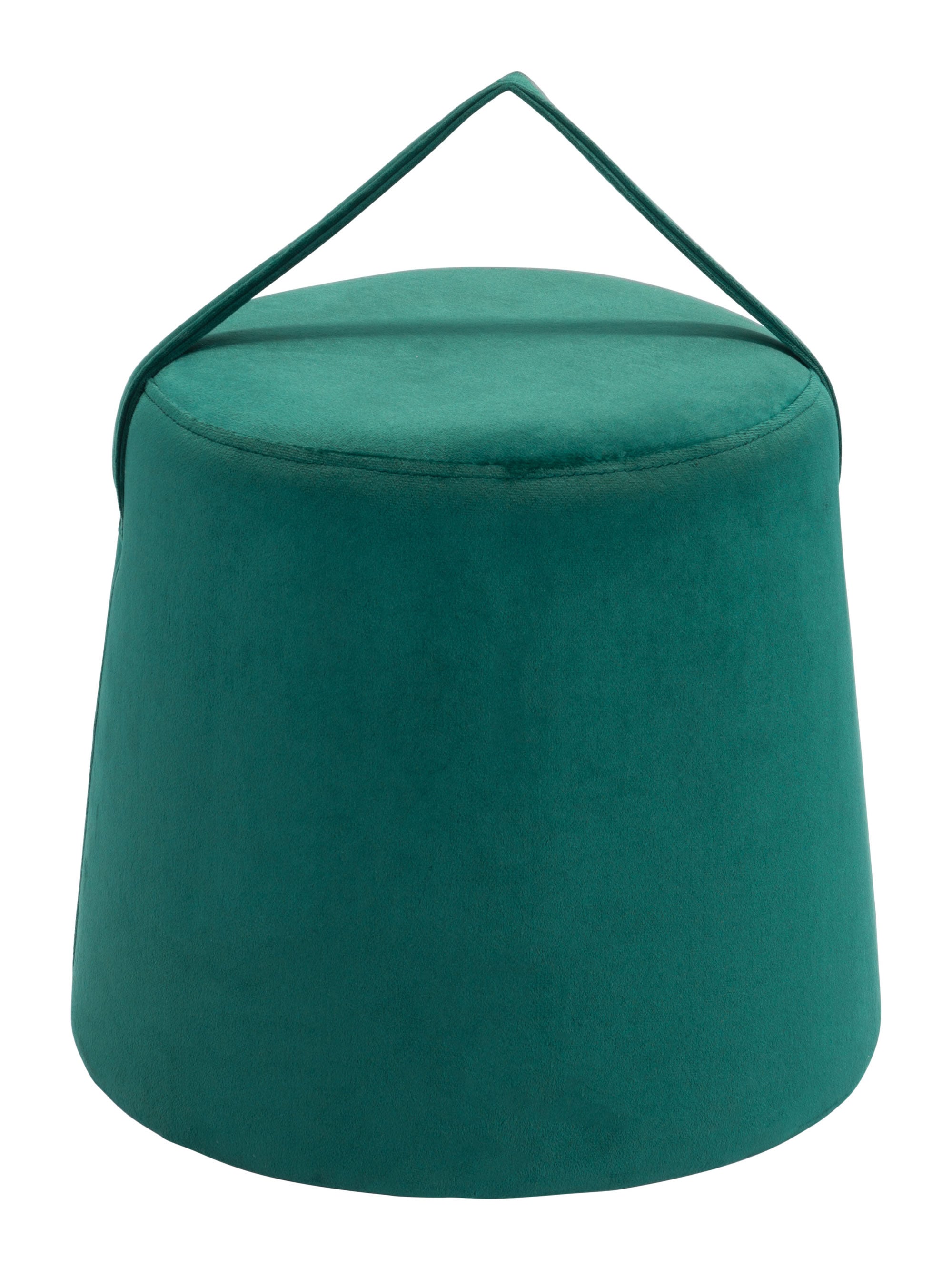 15" x 15" x 13" Green Velvet MDF Cottonwood Paperboard Ottoman