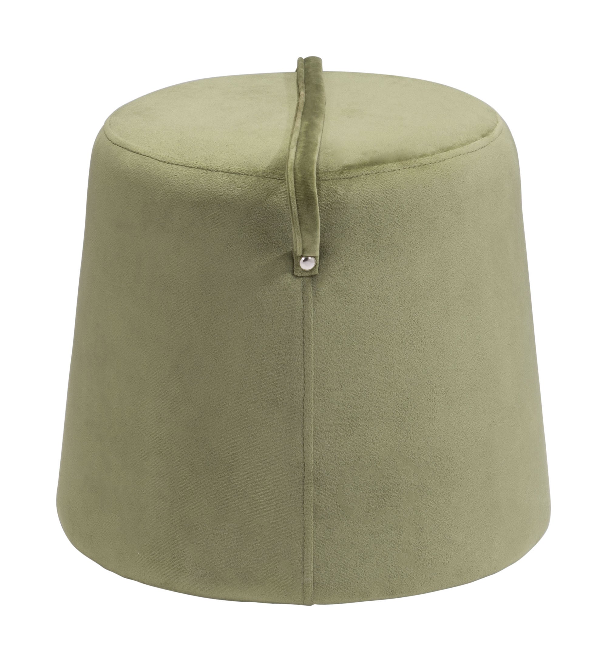 15" x 15" x 13" Green, Velvet, MDF, Cottonwood & Paperboard, Ottoman