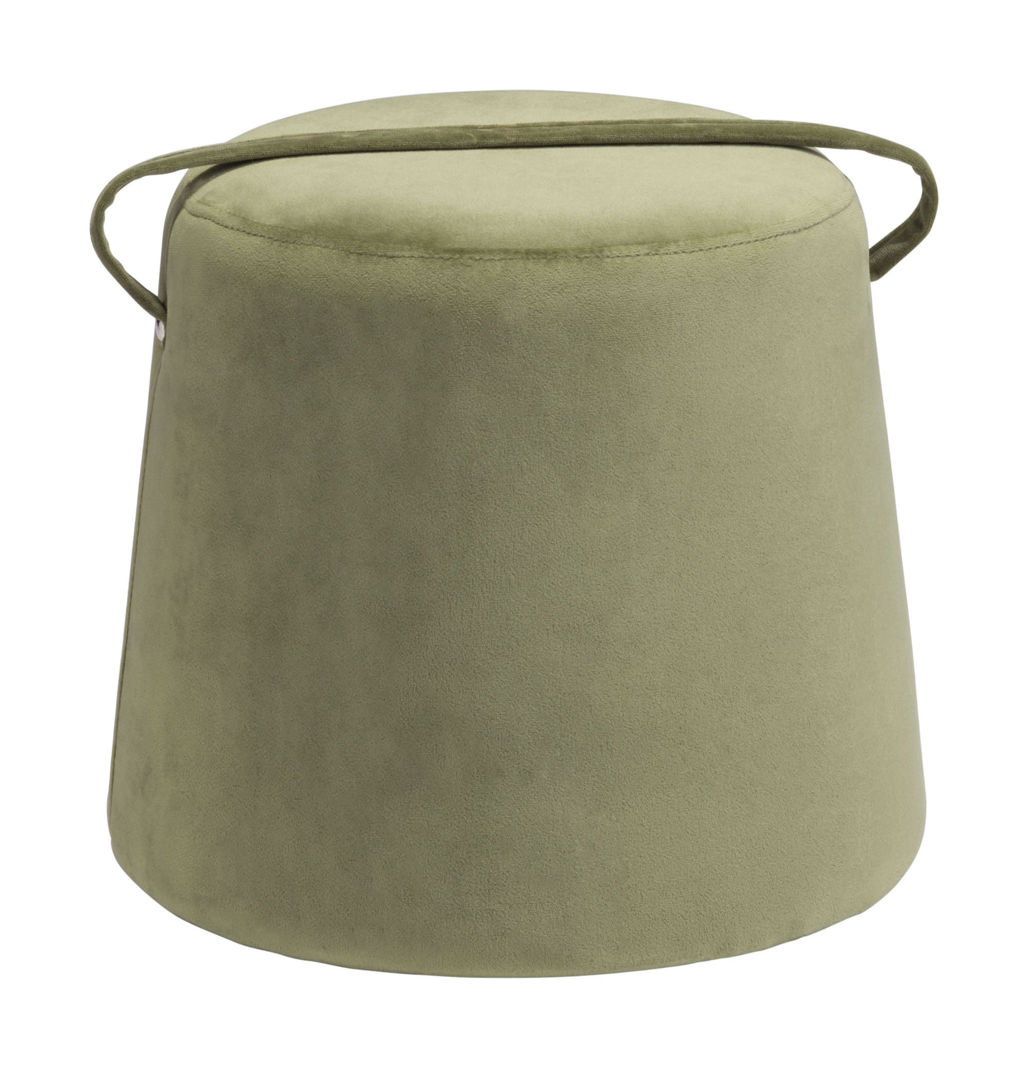 15" x 15" x 13" Green, Velvet, MDF, Cottonwood & Paperboard, Ottoman