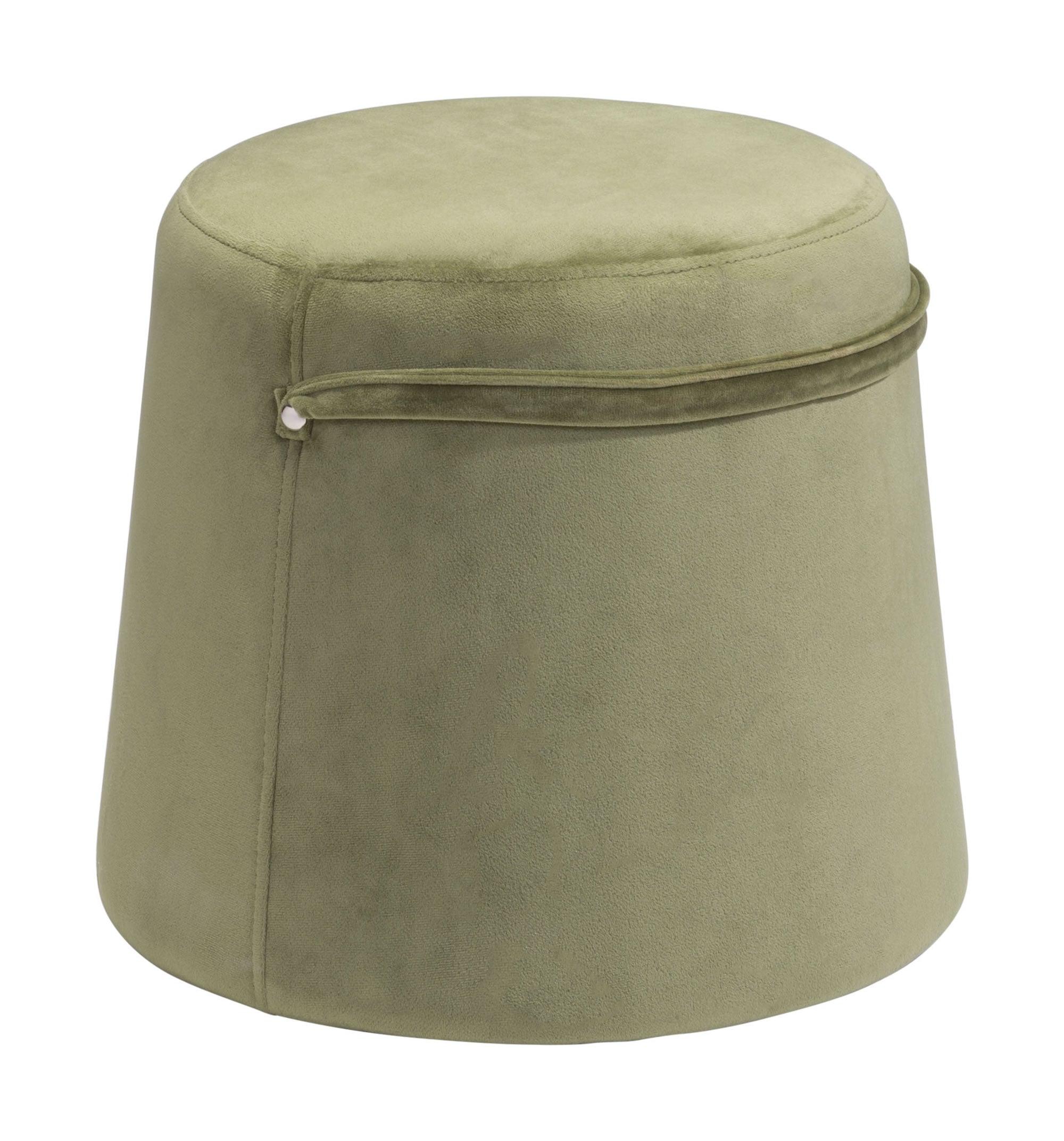 15" x 15" x 13" Green, Velvet, MDF, Cottonwood & Paperboard, Ottoman