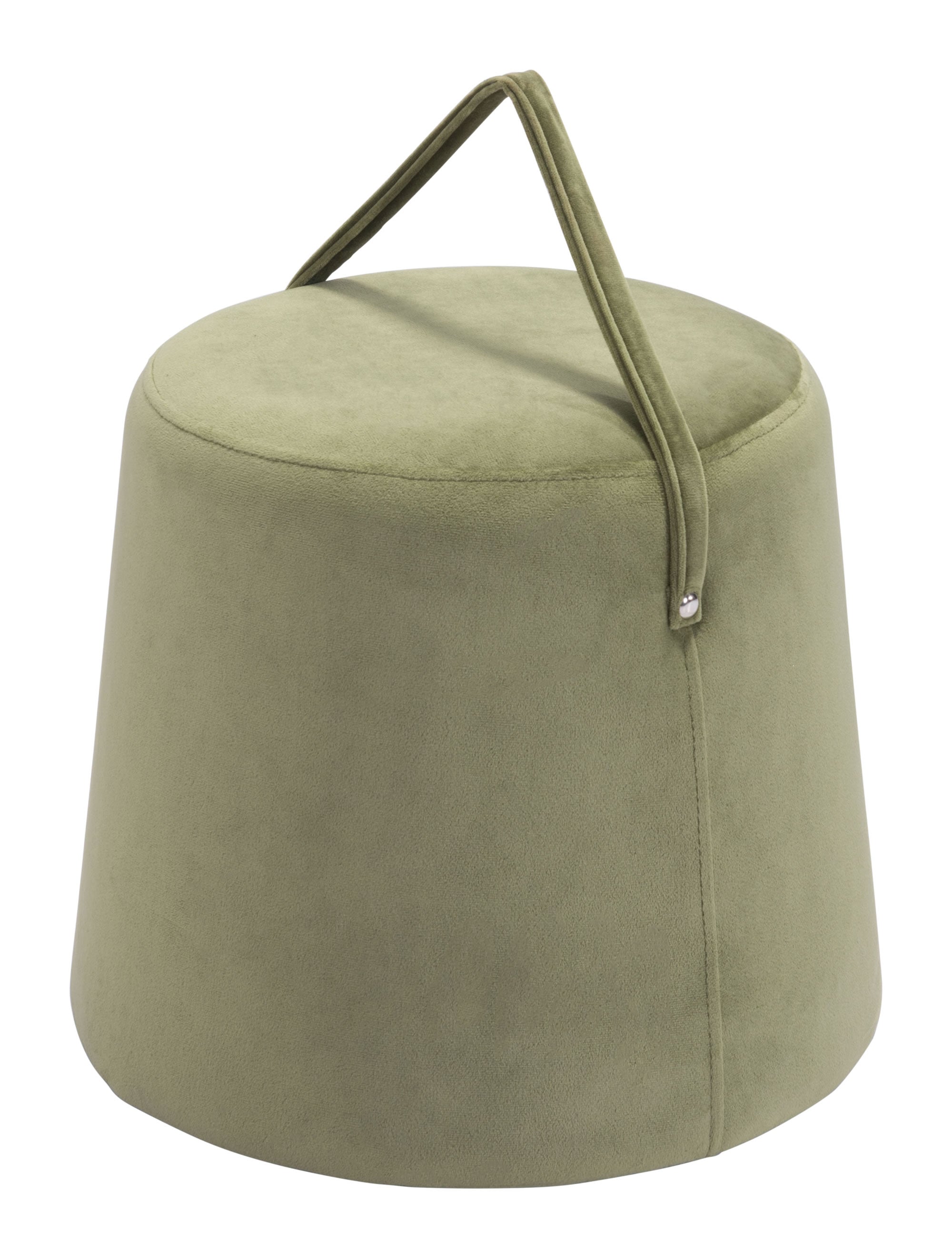 15" x 15" x 13" Green, Velvet, MDF, Cottonwood & Paperboard, Ottoman