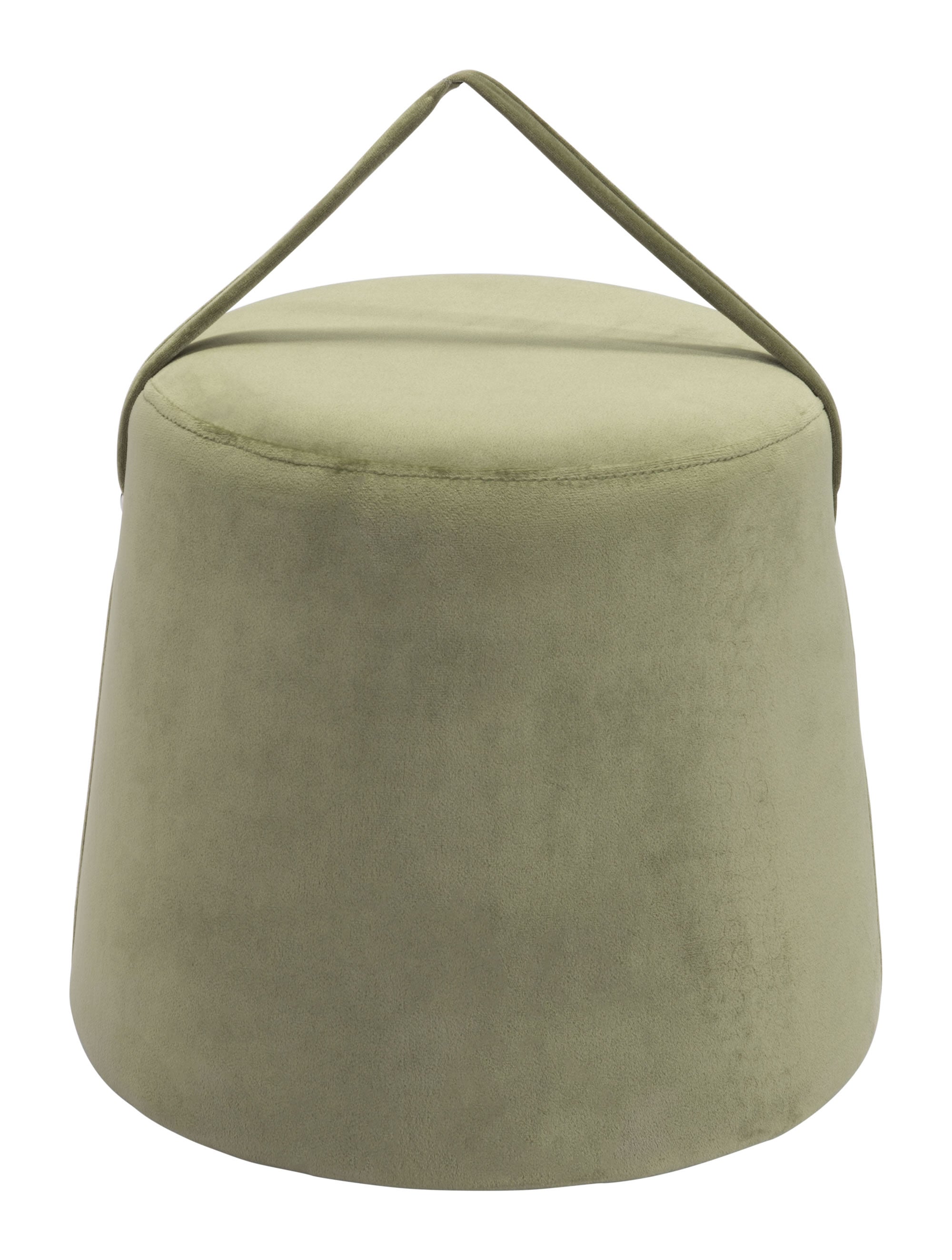 15" x 15" x 13" Green, Velvet, MDF, Cottonwood & Paperboard, Ottoman