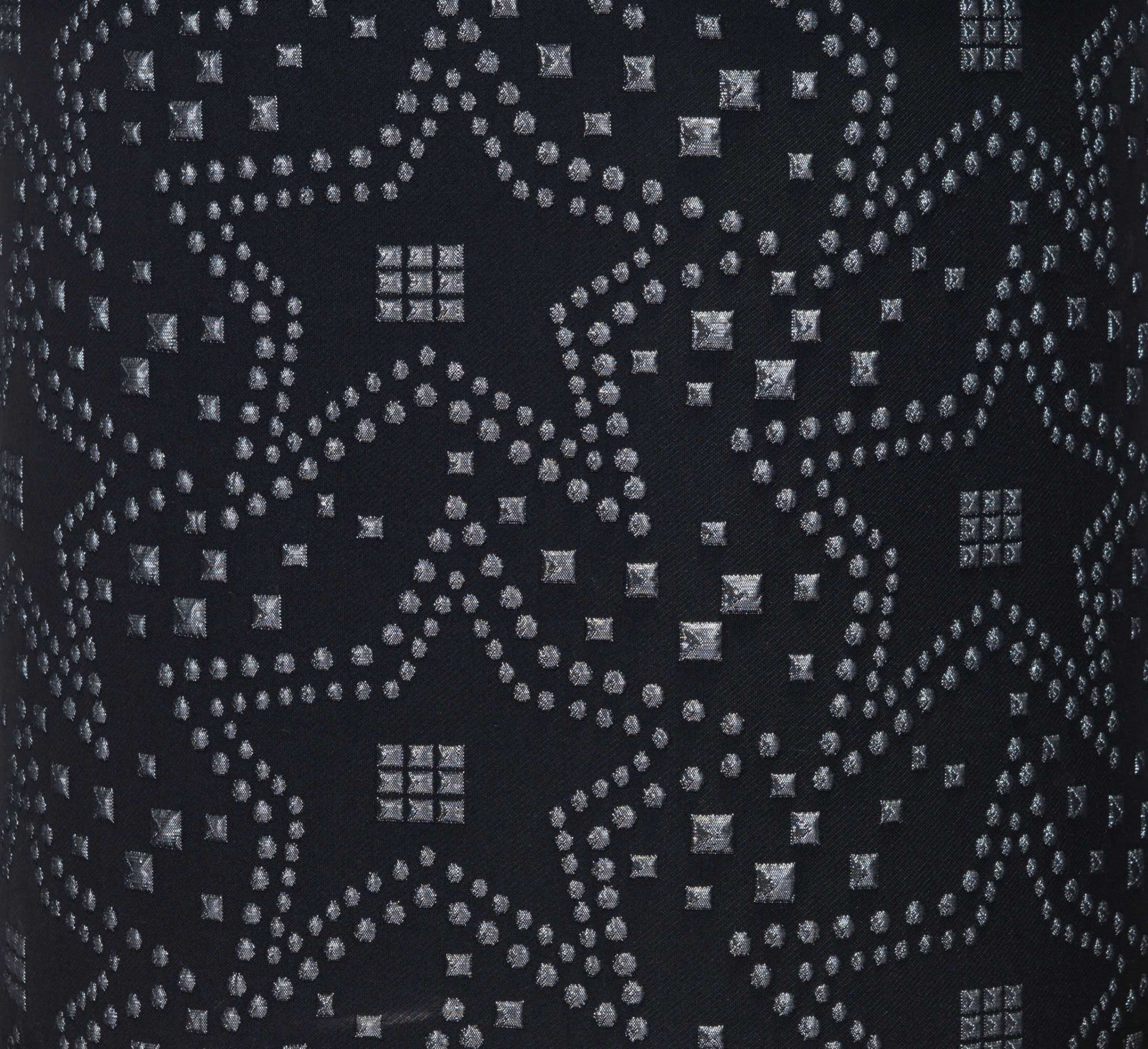 14" x 14" x 15" Silver & Black, Faux Fur, MDF, Cottonwood & Paperboard, Ottoman