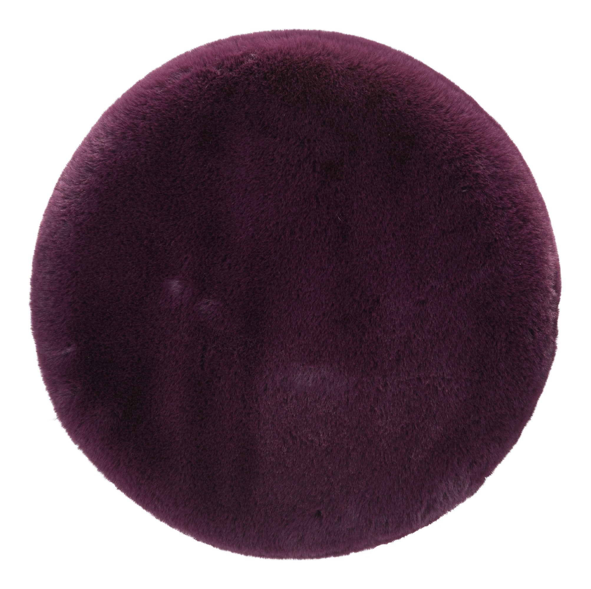 Purple Plush Faux Fur Ottoman Stool