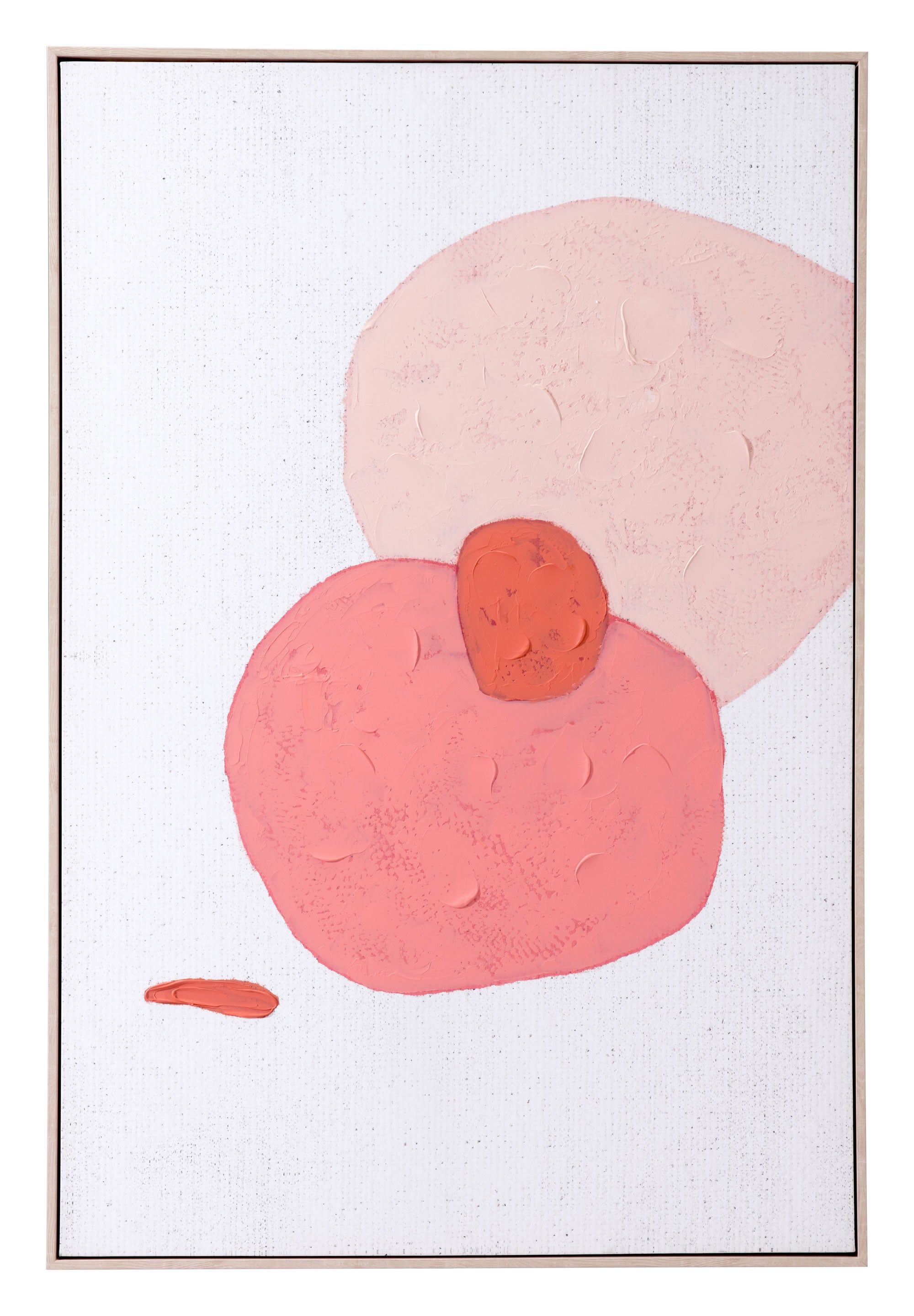 Modern Pink Circles Abstract Canvas on Pinewood Frame
