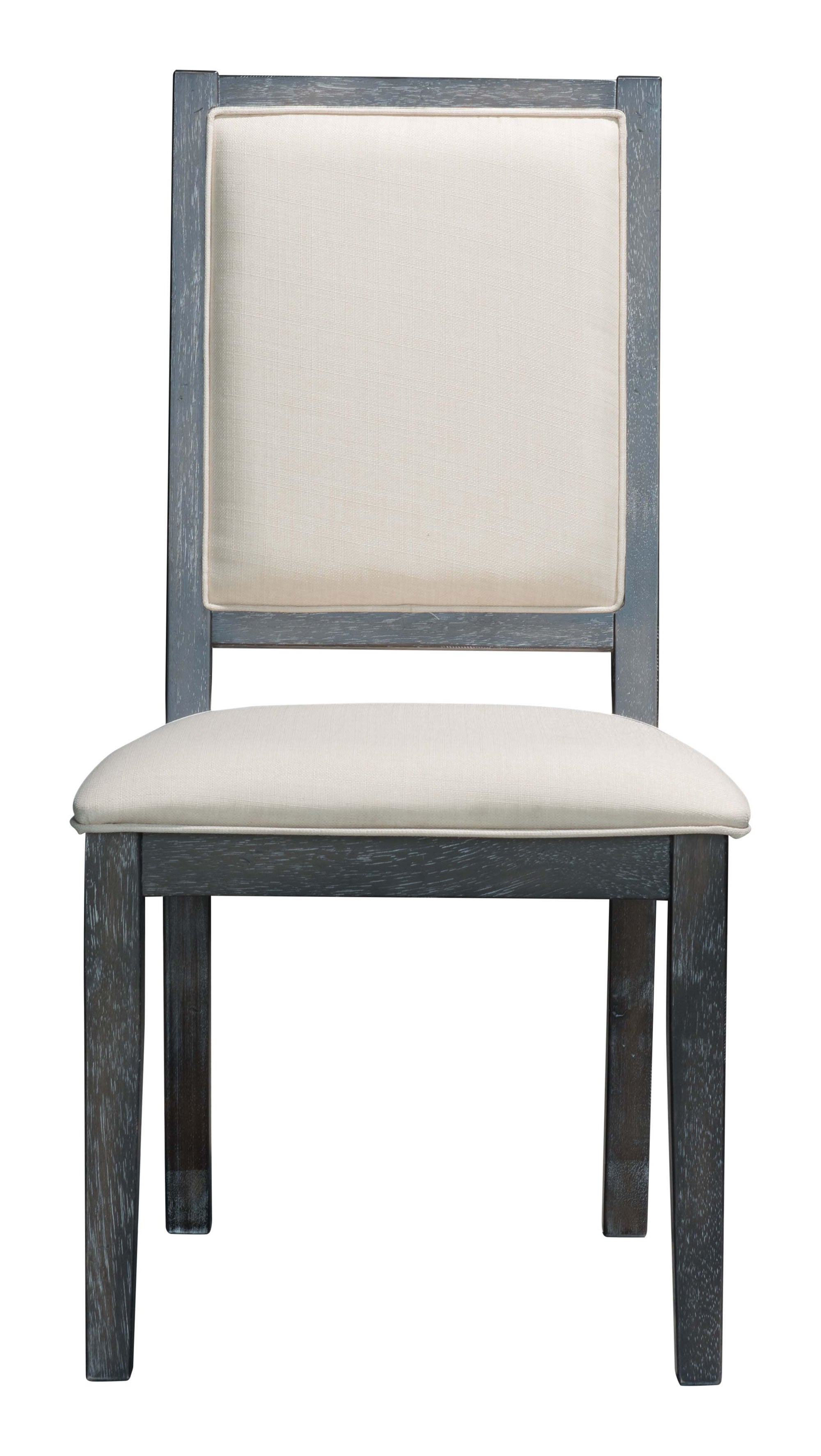 20.5" x 24" x 40" Gray & Beige, Rubberwood, Dining Chair - Set of 2