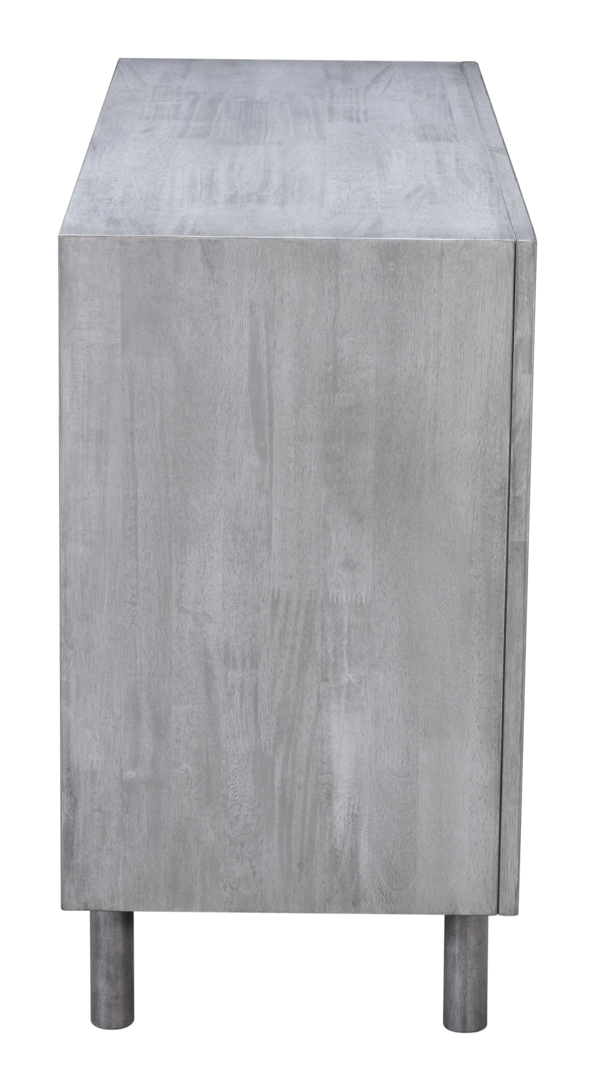 48" x 16.1" x 29.9" Gray, Rubber Wood Veneer, MDF, Console Table