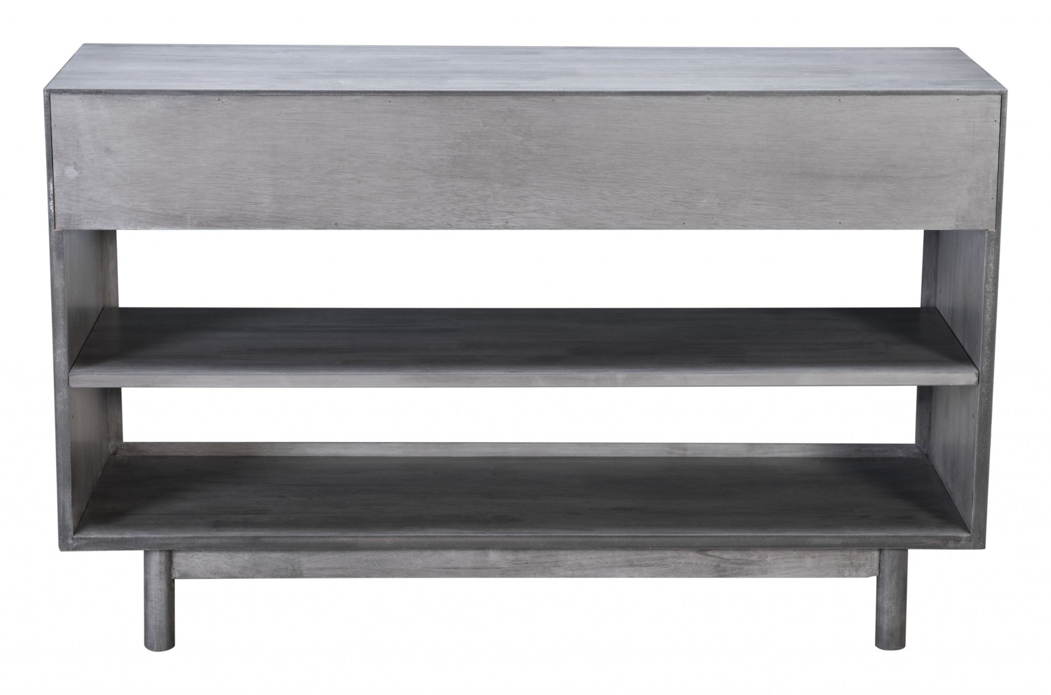 48" x 16.1" x 29.9" Gray, Rubber Wood Veneer, MDF, Console Table