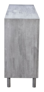 63" x 15.7" x 33.5" Gray, Rubber Wood Veneer, MDF, Buffet Old