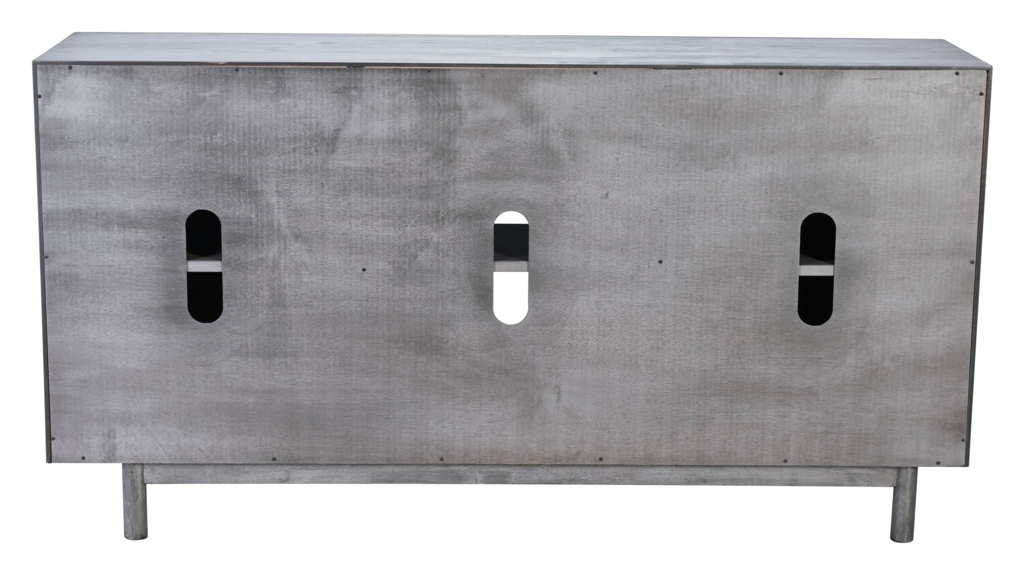 63" x 15.7" x 33.5" Gray, Rubber Wood Veneer, MDF, Buffet Old
