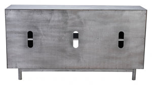63" x 15.7" x 33.5" Gray, Rubber Wood Veneer, MDF, Buffet Old