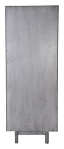 23.6" x 15.7" x 63" Gray, Rubber Wood Veneer, MDF, Narrow Tall Shelf