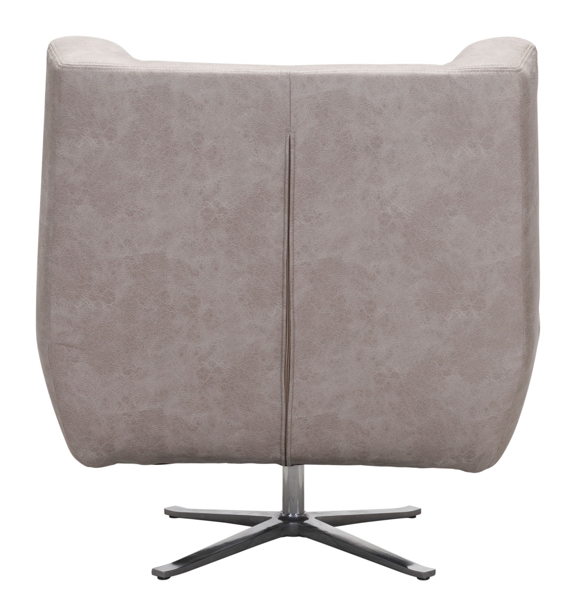 34.6" x 32.3" x 35.4" Distressed Gray, Leatherette, Steel, Occasional Chair
