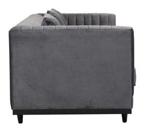 78.7" x 36.2" x 31.9" Gray Velvet Birch Wood and MDF Sofa