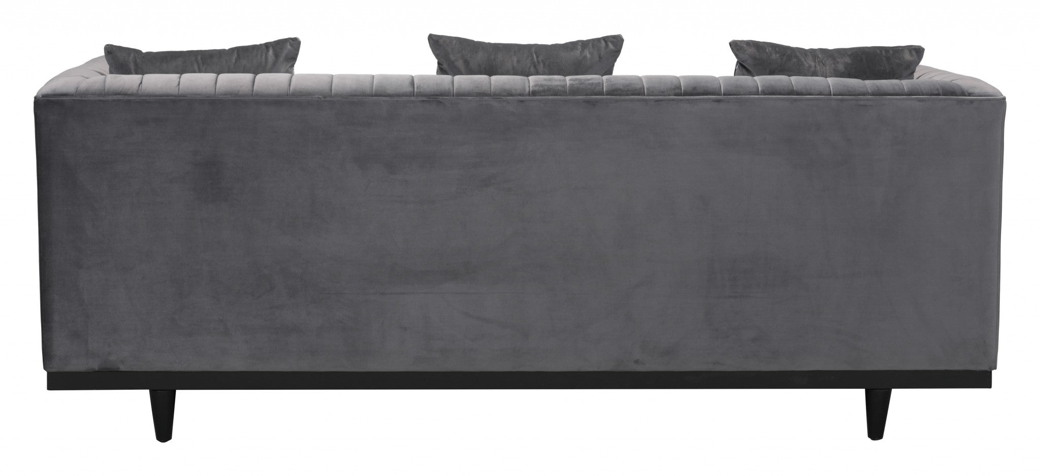78.7" x 36.2" x 31.9" Gray Velvet Birch Wood and MDF Sofa