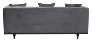78.7" x 36.2" x 31.9" Gray Velvet Birch Wood and MDF Sofa