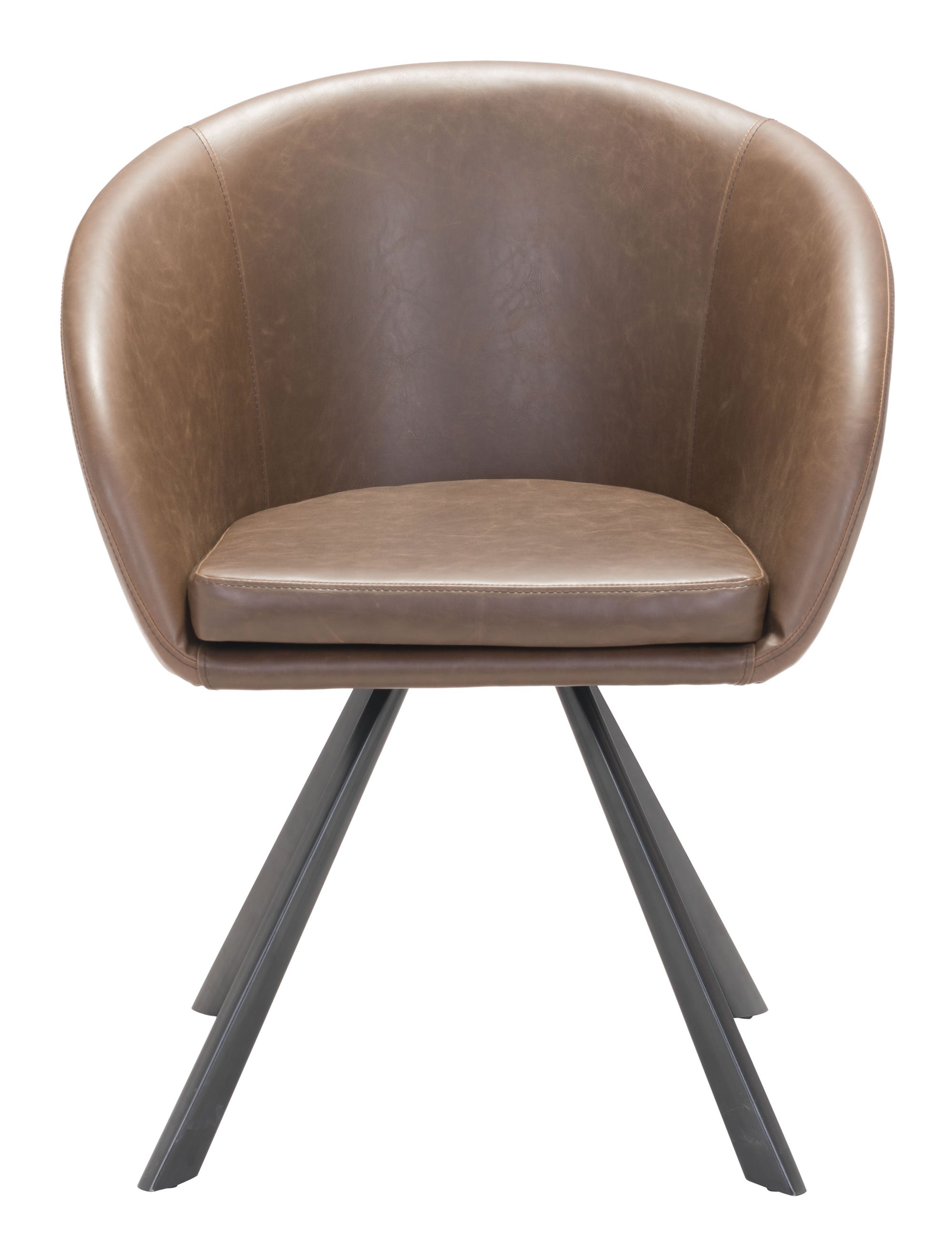 25.2" x 22.4" x 31.9" Espresso, Leatherette, Steel, Dining Chair