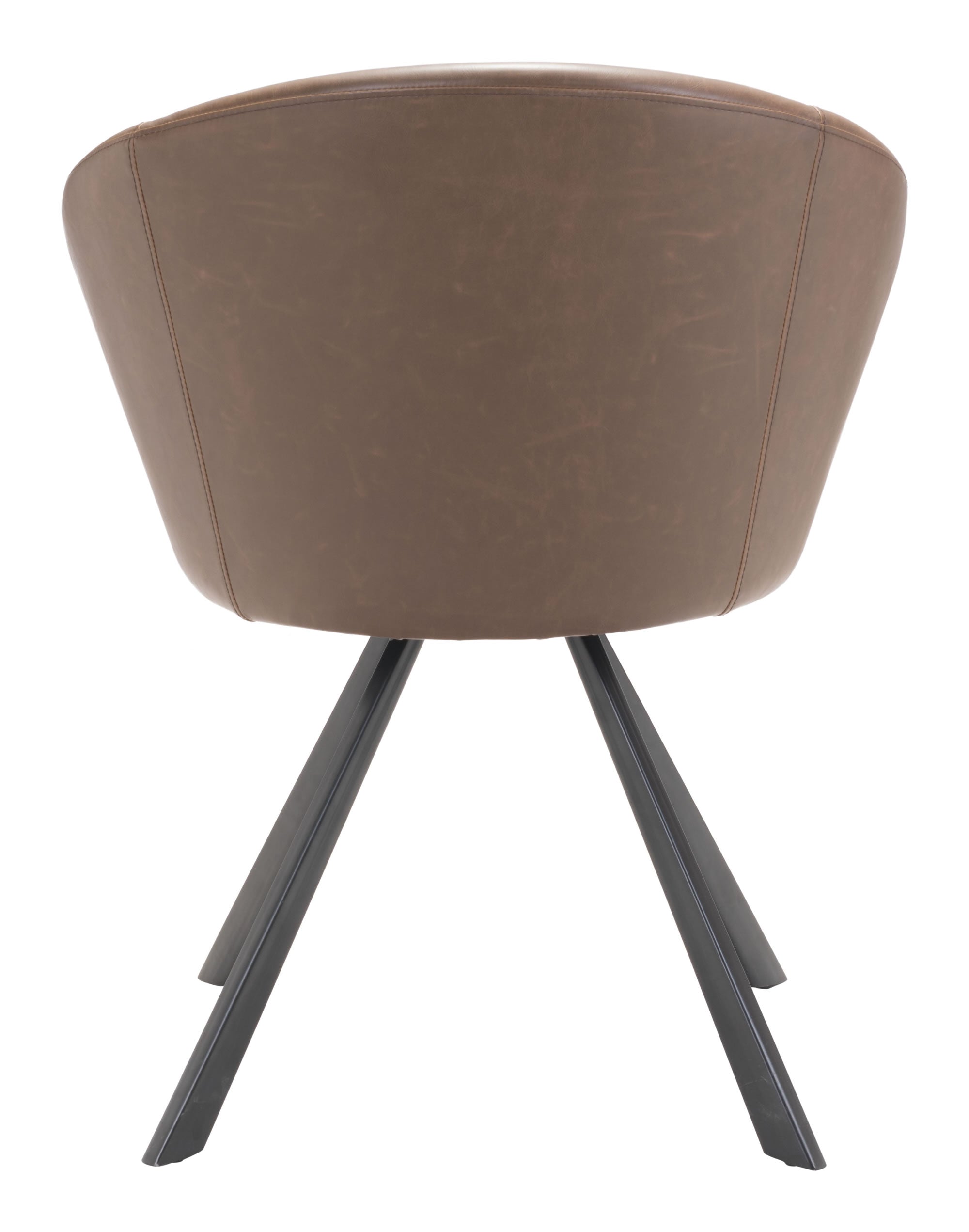 25.2" x 22.4" x 31.9" Espresso, Leatherette, Steel, Dining Chair