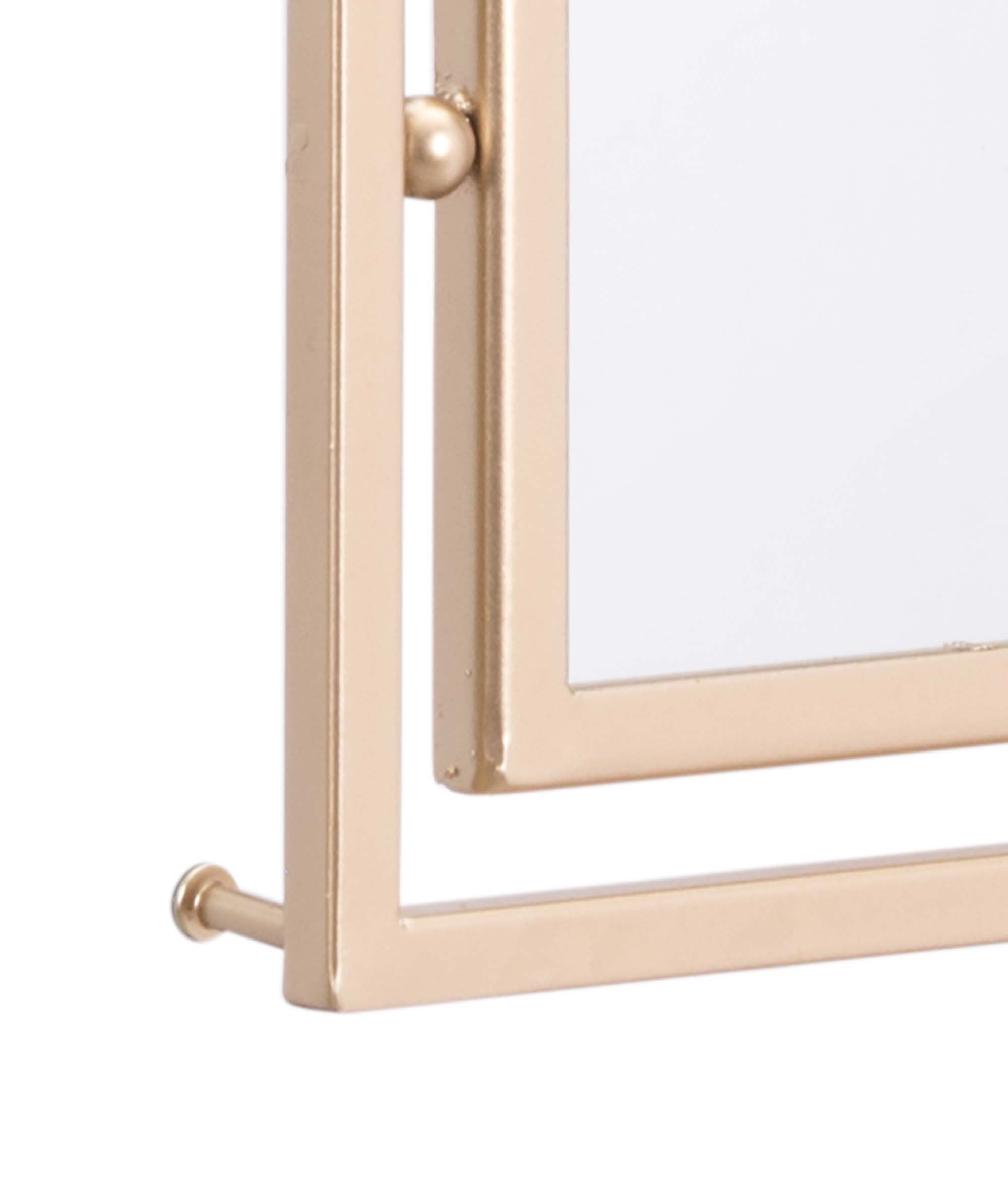 22.4" x 2.4" x 32.3" Gold & Lucite, Steel & MDF, Rectangle Lucite Mirror