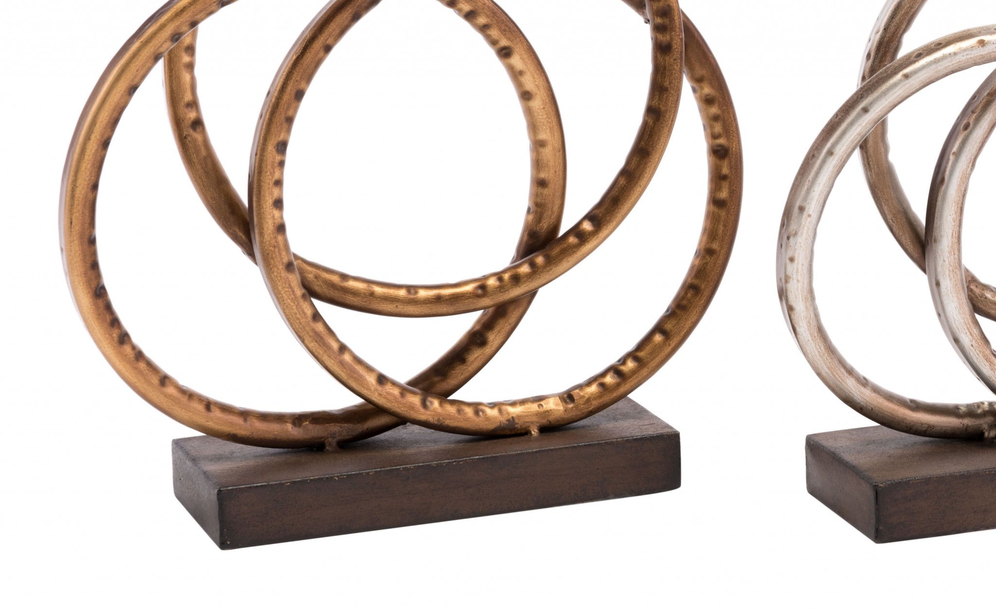 Shades of Gold Circle Sculpture Set of 3