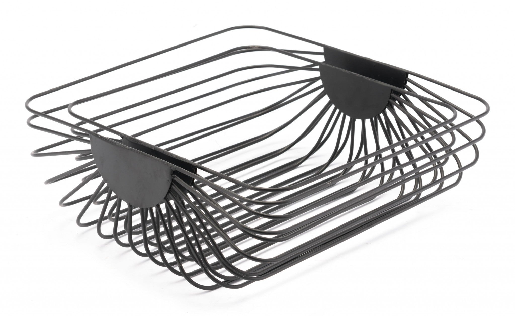 14" x 13.8" x 5.1" Black, Steel, Wired Trays - Set of 2