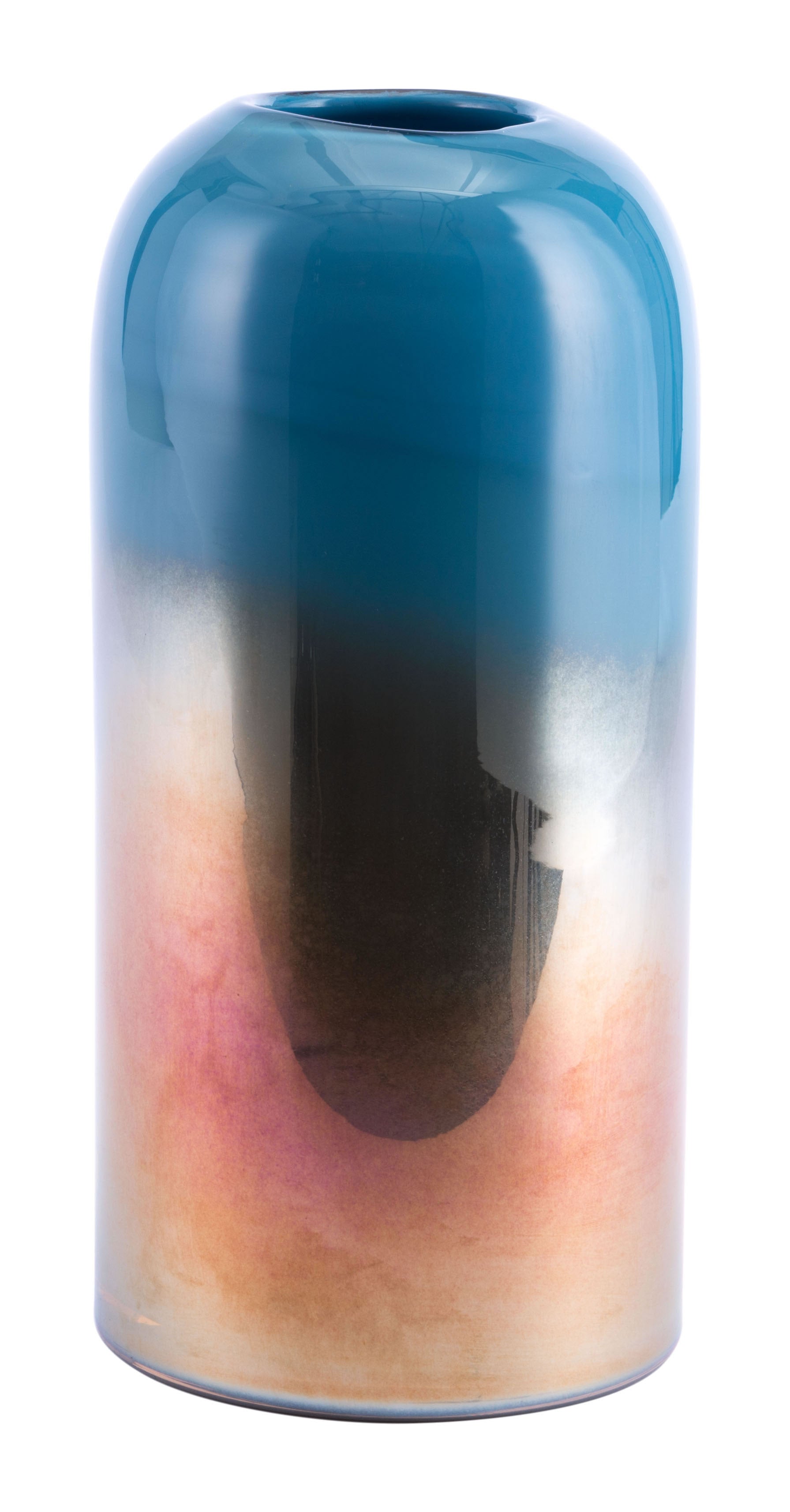 5.5" x 5.5" x 11.8" Blue, Glass, Small Vase