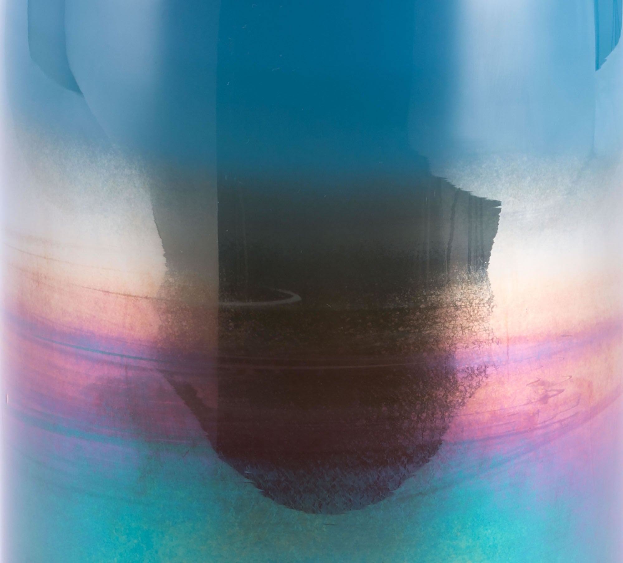 6.5" x 6.5" x 9.6" Blue, Glass, Medium Vase