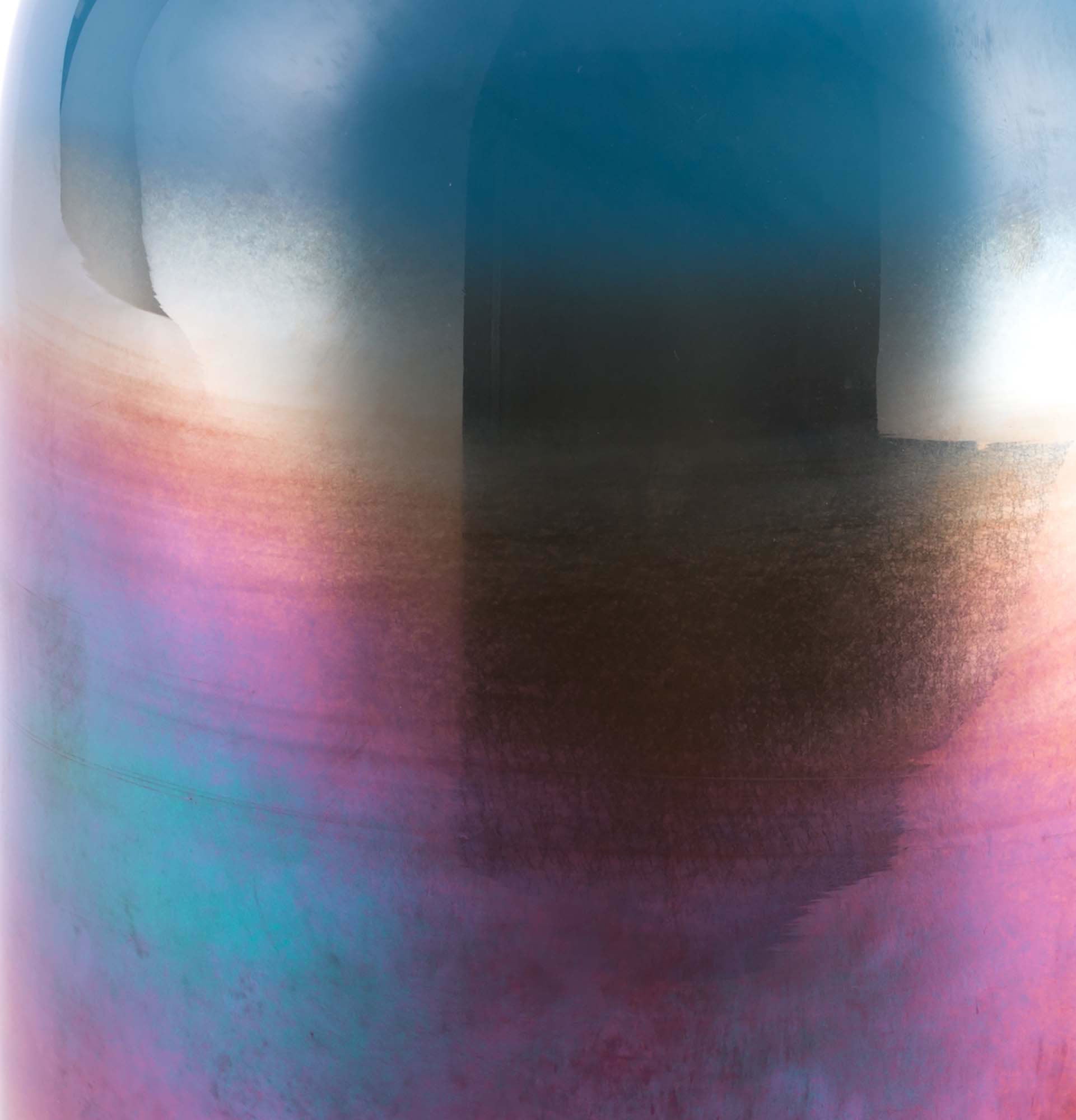 7.9" x 7.9" x 9.6" Blue, Glass, Large Vase