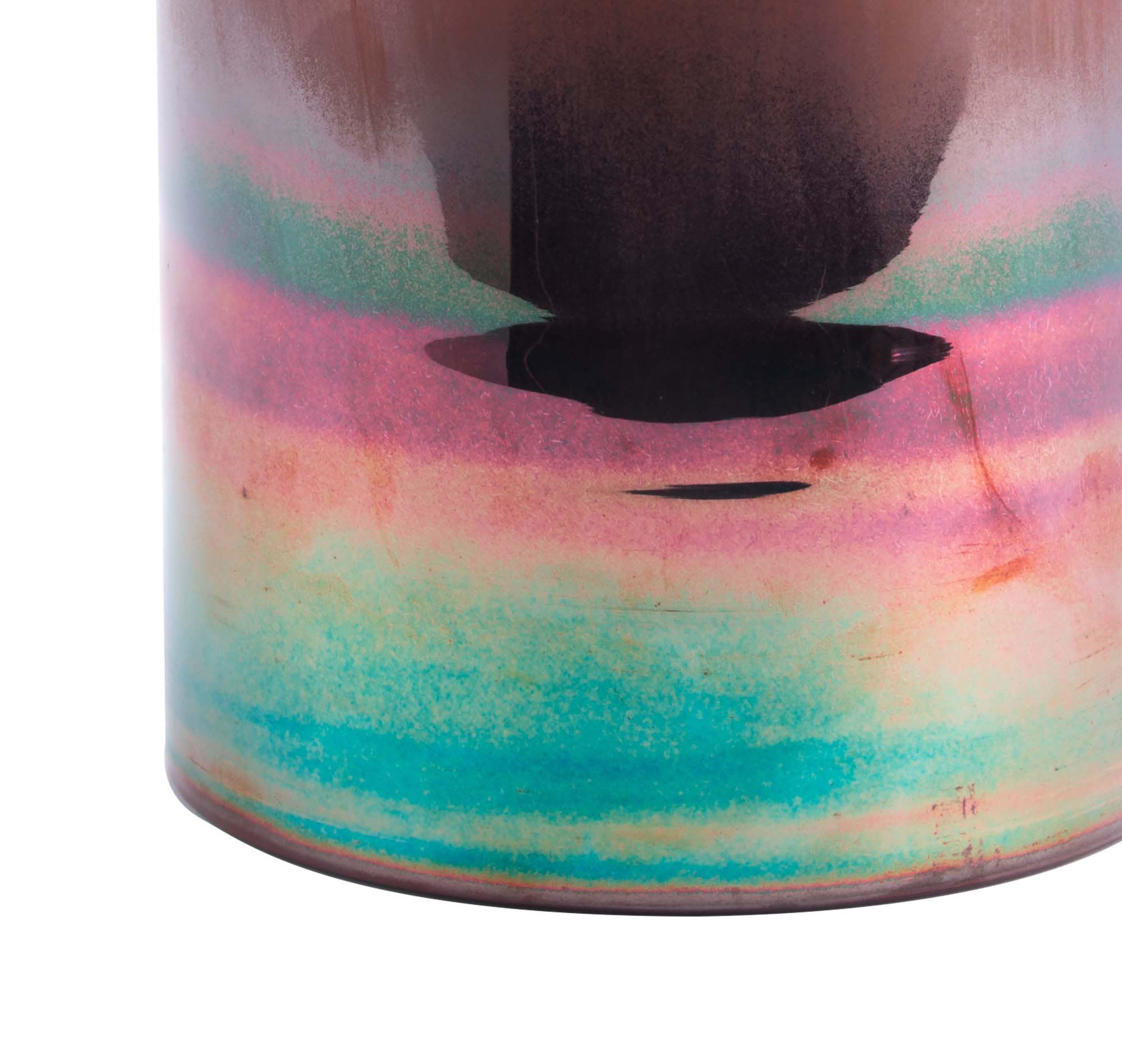 6.3" x 6.3" x 13.8" Luster Black, Glass, Medium Vase