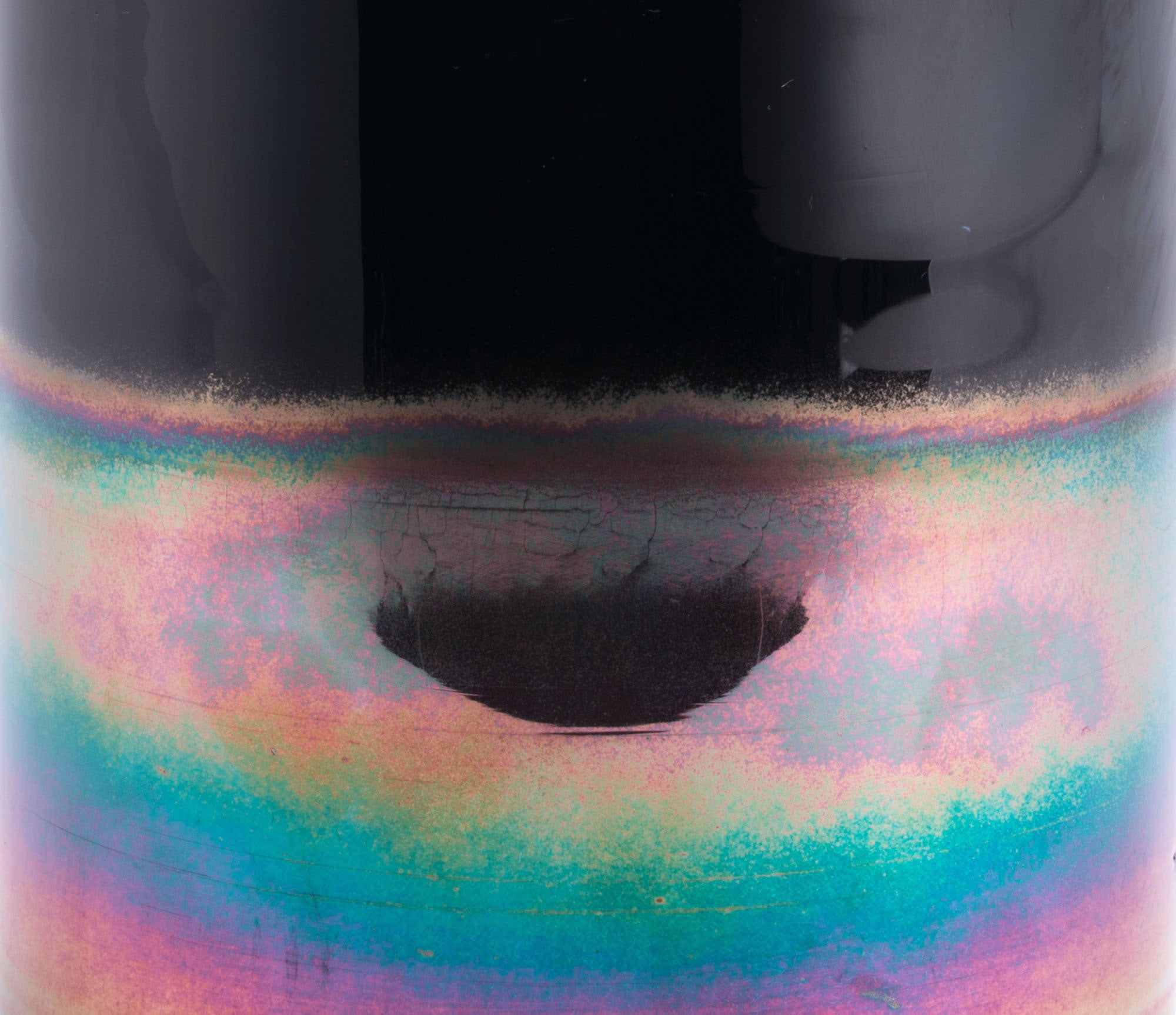 7.9" x 7.9" x 8.9" Luster Black, Glass, Large Vase